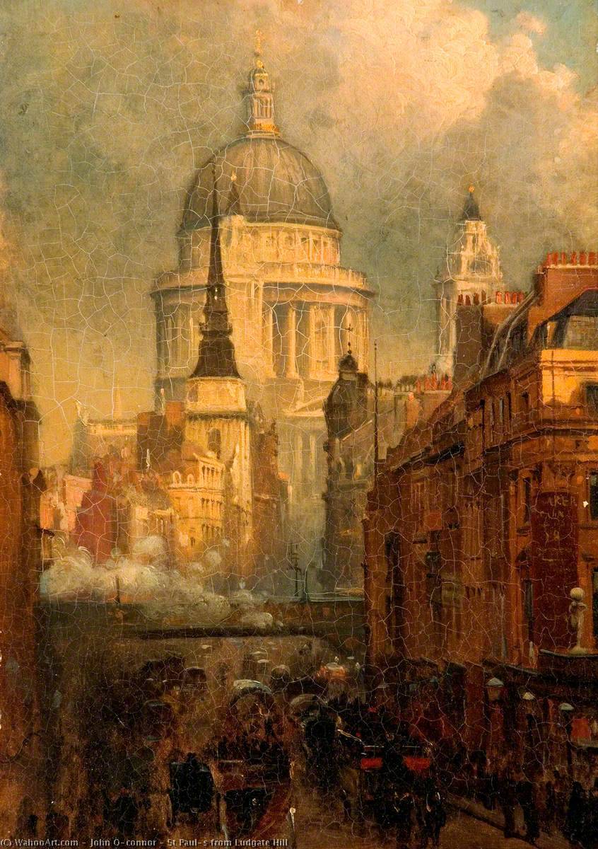 Wikioo.org - The Encyclopedia of Fine Arts - Painting, Artwork by John O'connor - St Paul's from Ludgate Hill