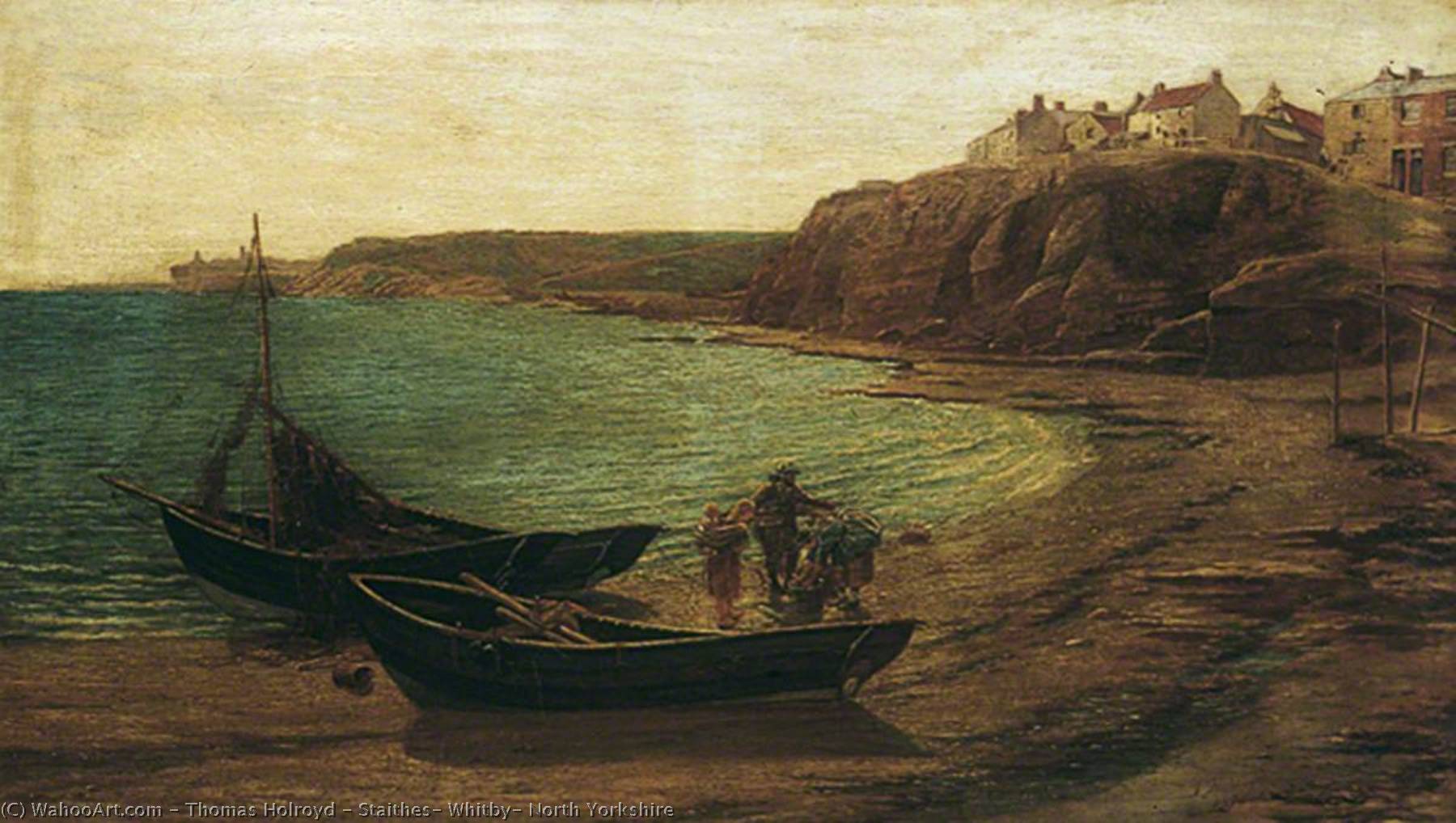 Wikioo.org - The Encyclopedia of Fine Arts - Painting, Artwork by Thomas Holroyd - Staithes, Whitby, North Yorkshire