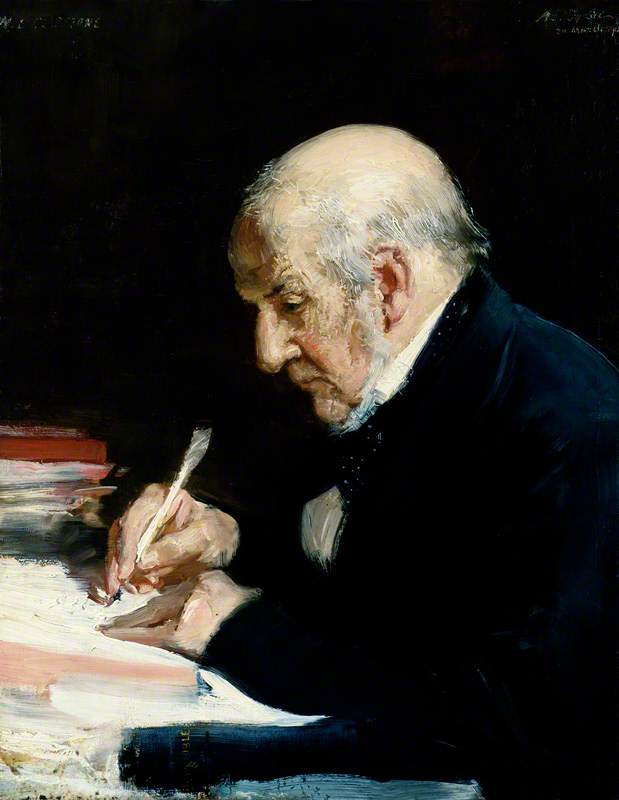 Wikioo.org - The Encyclopedia of Fine Arts - Painting, Artwork by Alfred Edward Emslie - William Ewart Gladstone