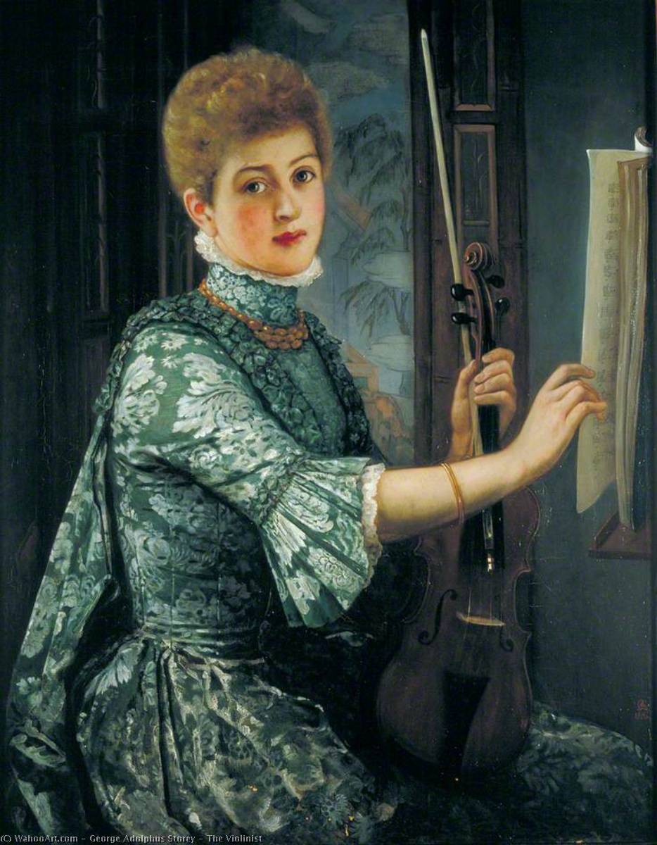 Wikioo.org – La Enciclopedia de las Bellas Artes - Pintura, Obras de arte de George Adolphus Storey - El Violinista
