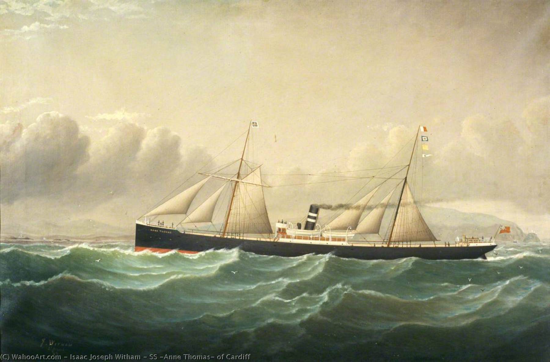 Wikioo.org - The Encyclopedia of Fine Arts - Painting, Artwork by Isaac Joseph Witham - SS 'Anne Thomas' of Cardiff