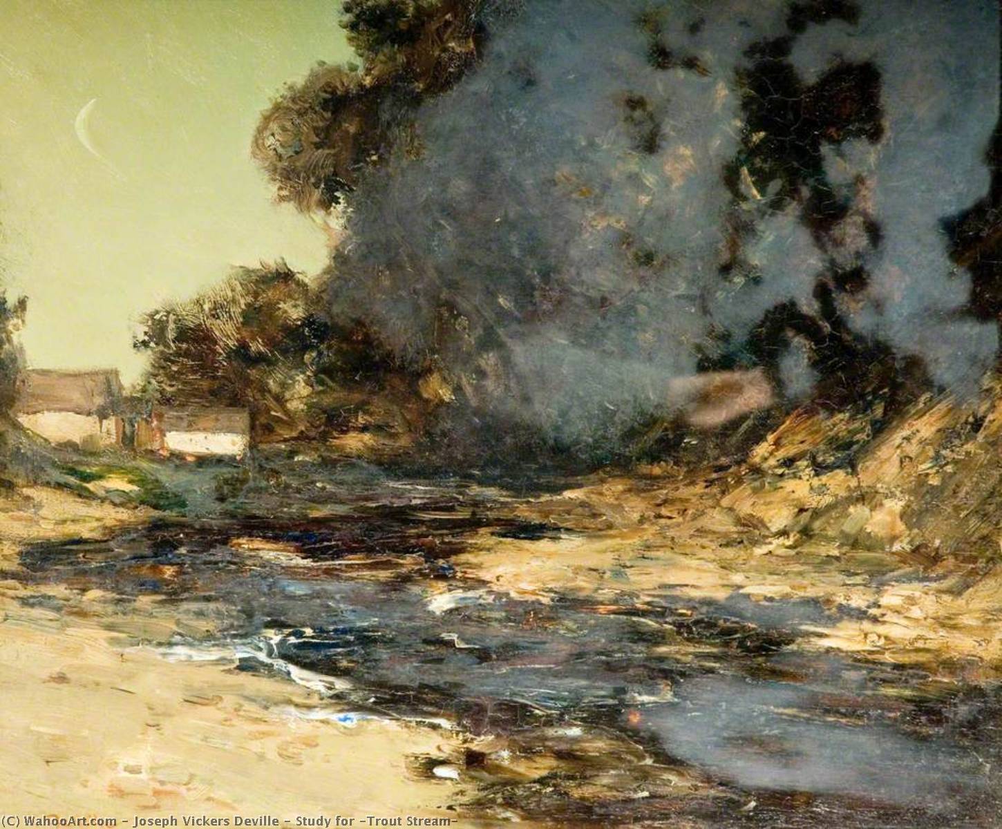 Wikioo.org - The Encyclopedia of Fine Arts - Painting, Artwork by Joseph Vickers Deville - Study for 'Trout Stream'