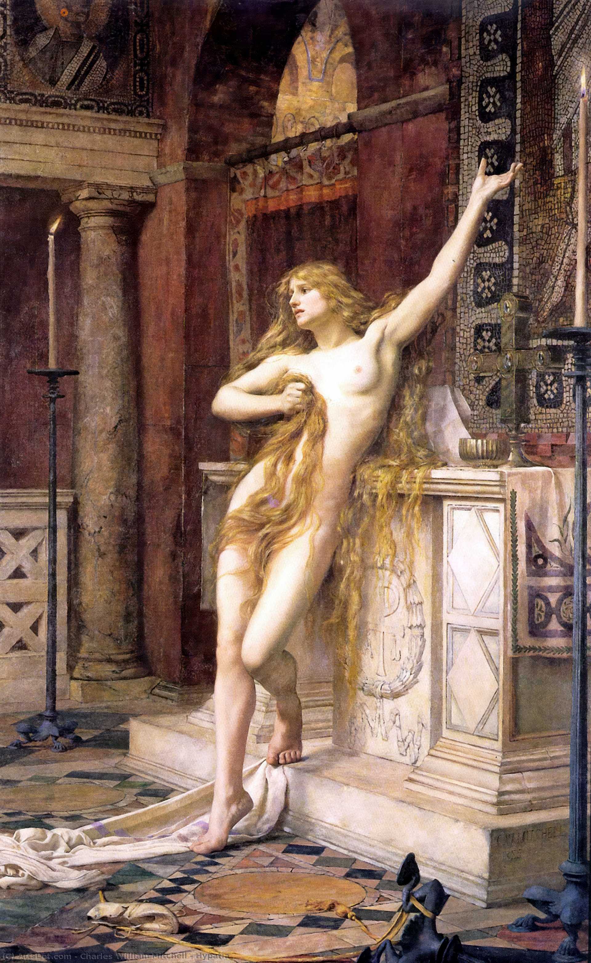 WikiOO.org - Enciclopédia das Belas Artes - Pintura, Arte por Charles William Mitchell - Hypatia