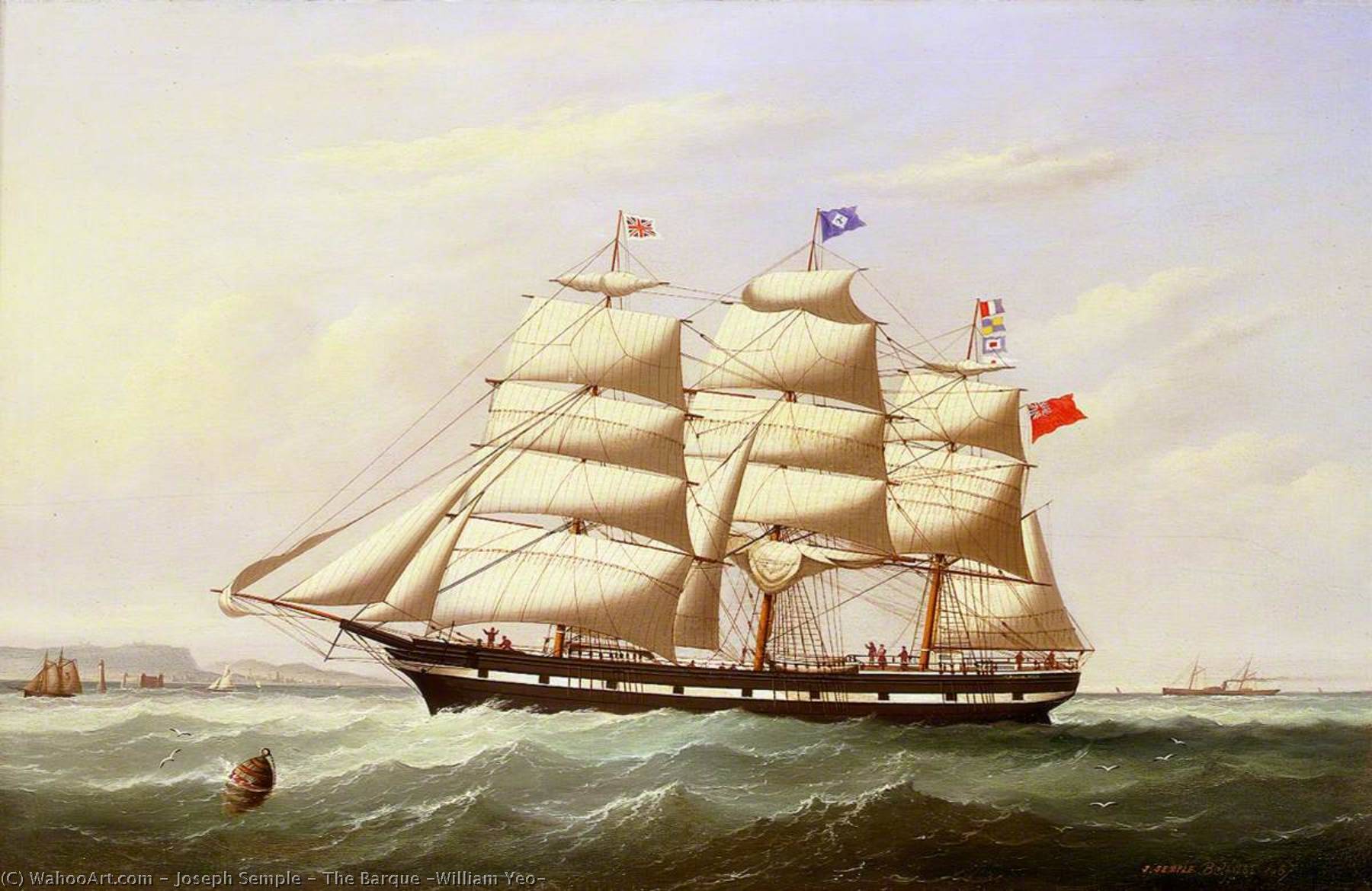 Wikioo.org - The Encyclopedia of Fine Arts - Painting, Artwork by Joseph Semple - The Barque 'William Yeo'