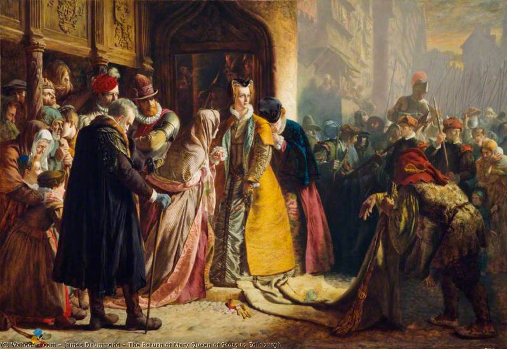 Wikioo.org - The Encyclopedia of Fine Arts - Painting, Artwork by James Drummond - The Return of Mary Queen of Scots to Edinburgh
