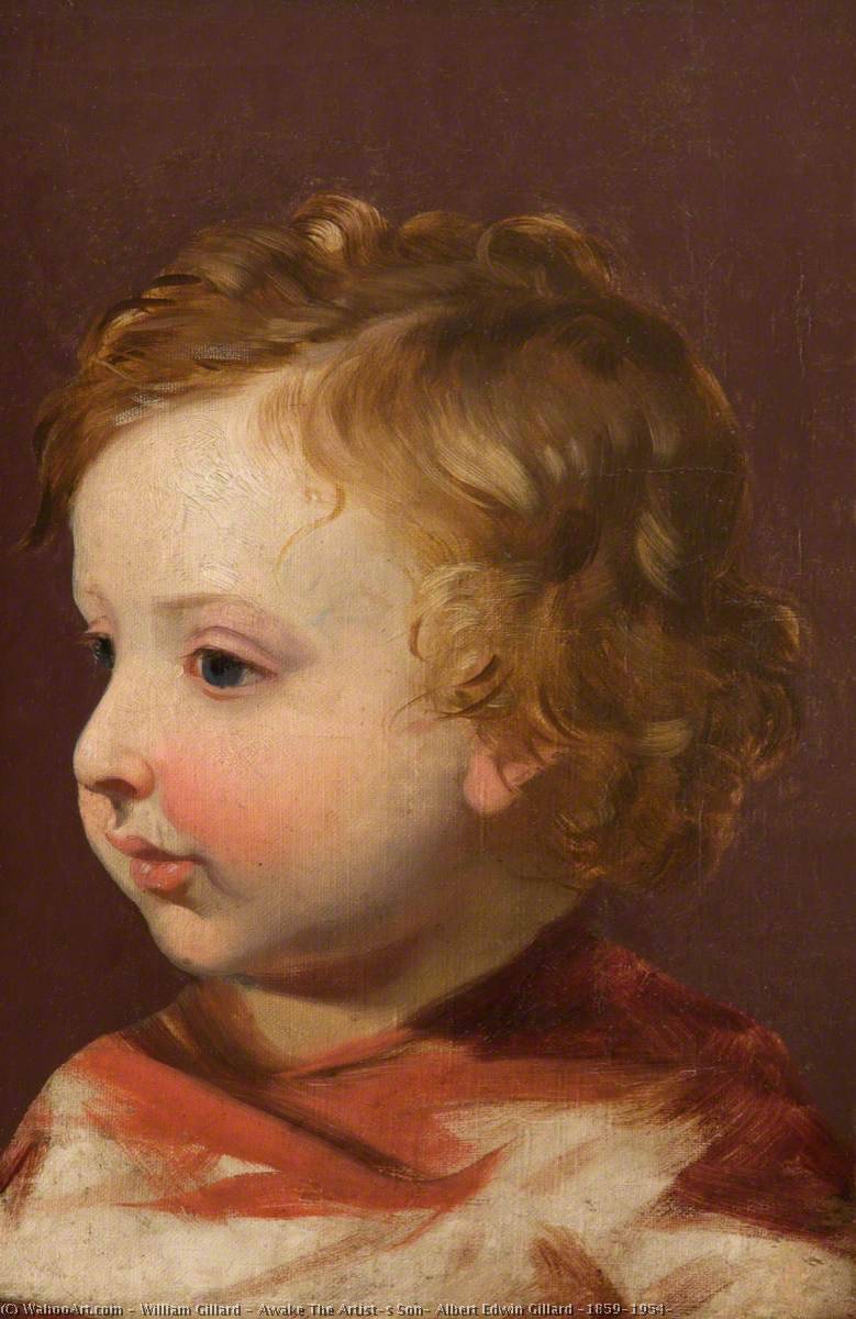 Wikioo.org - The Encyclopedia of Fine Arts - Painting, Artwork by William Gillard - Awake The Artist's Son, Albert Edwin Gillard (1859–1954)