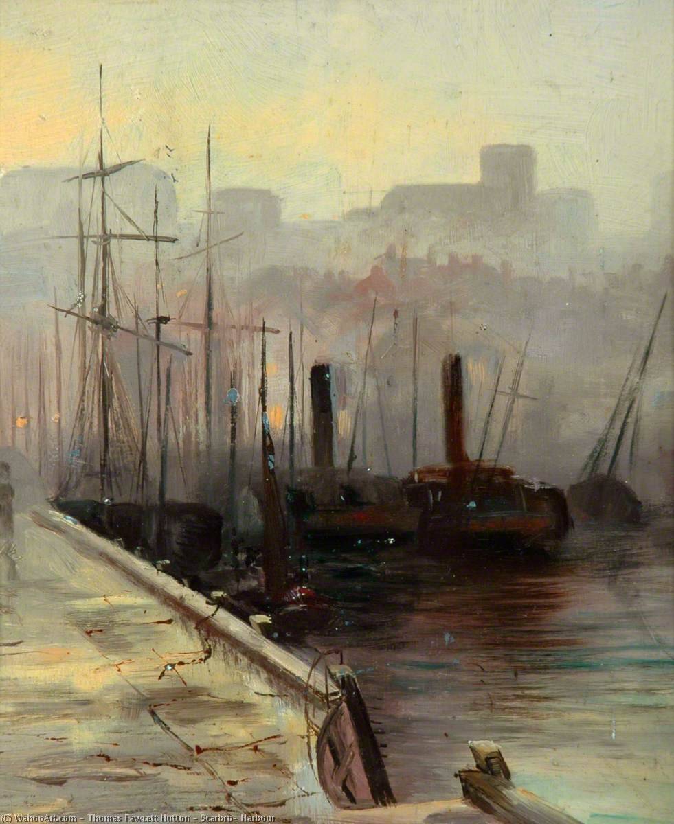 Wikioo.org - The Encyclopedia of Fine Arts - Painting, Artwork by Thomas Fawcett Hutton - Scarbro' Harbour
