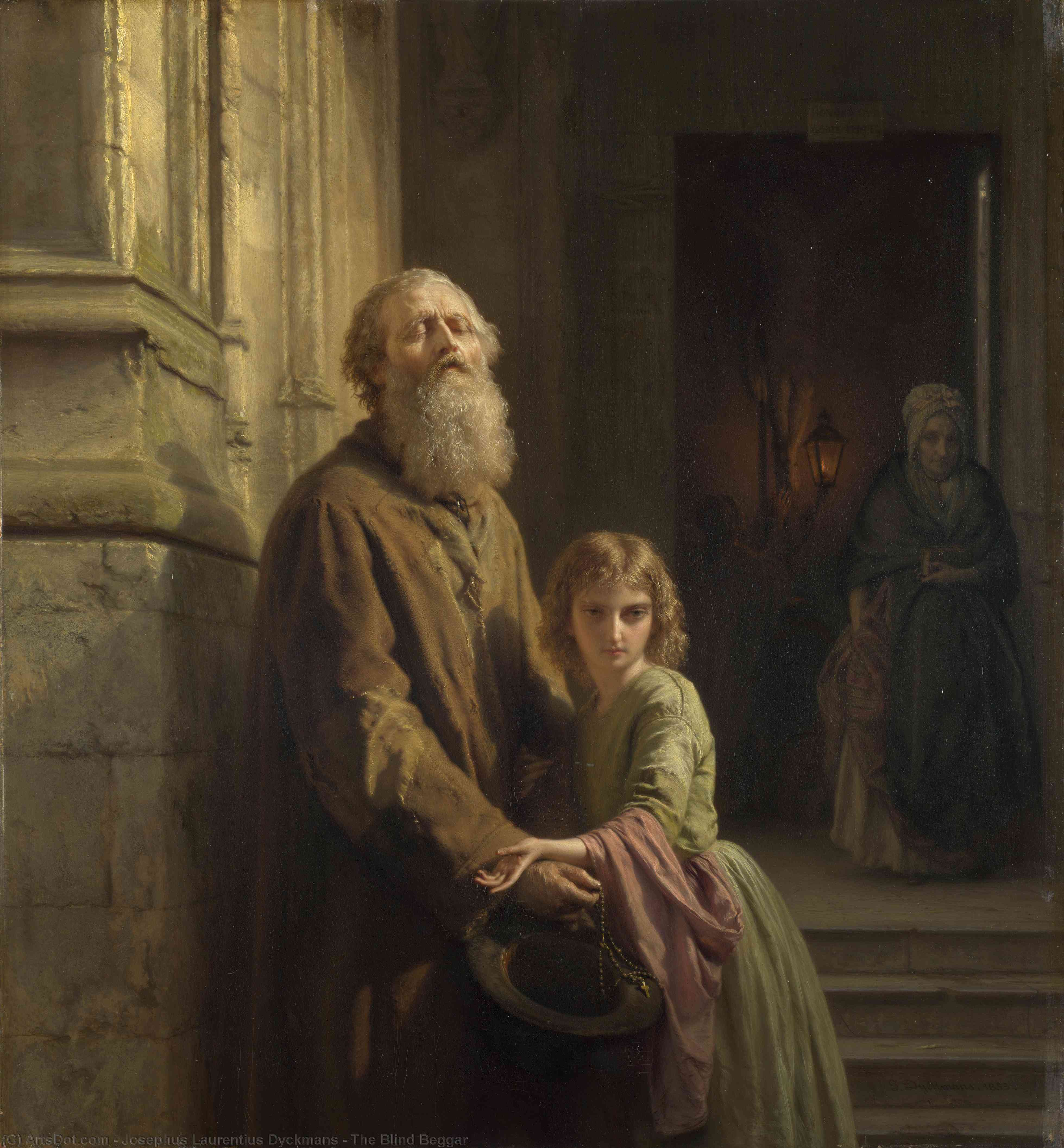 Wikioo.org - The Encyclopedia of Fine Arts - Painting, Artwork by Josephus Laurentius Dyckmans - The Blind Beggar