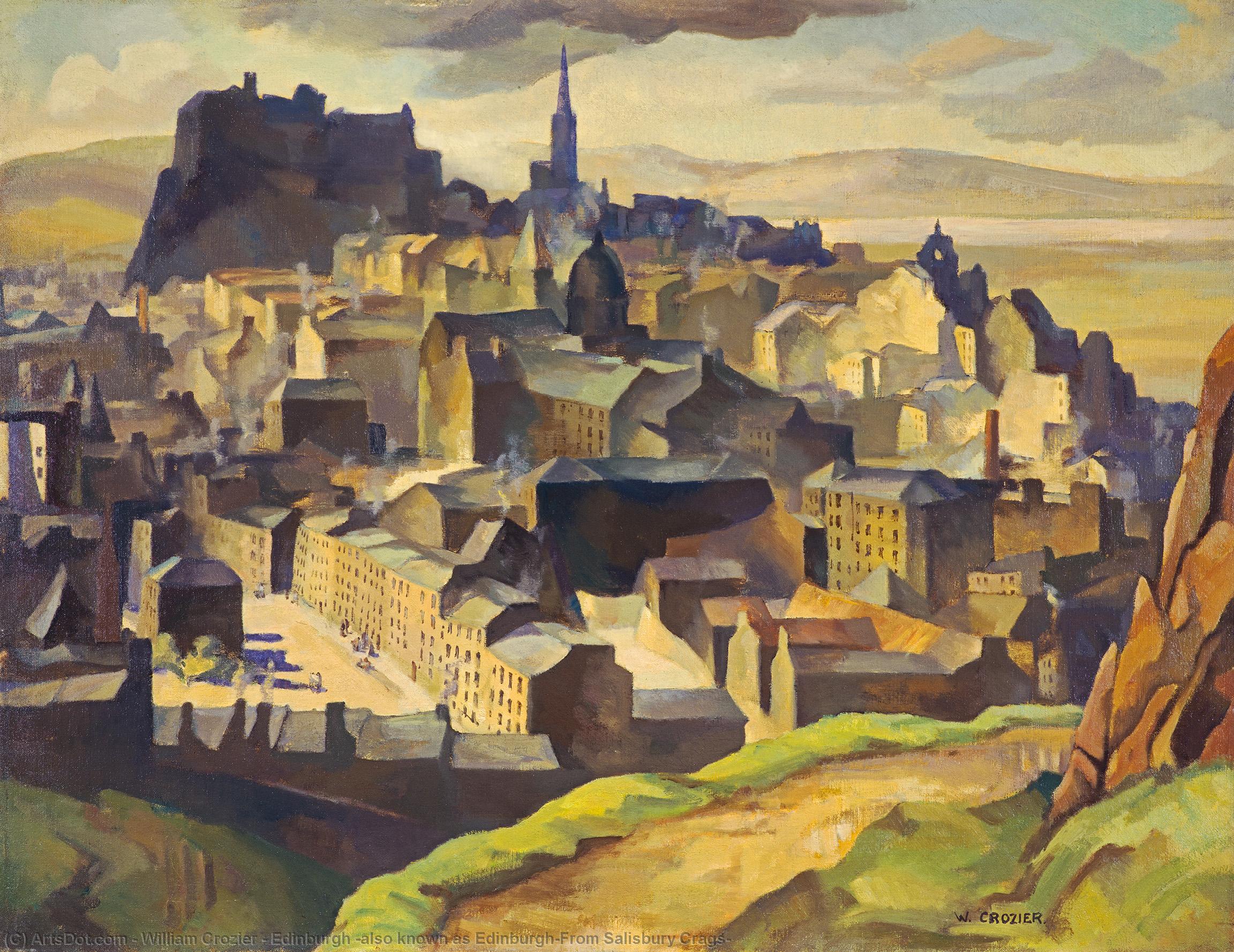 WikiOO.org – 美術百科全書 - 繪畫，作品 William Crozier - 爱丁堡 还  已知  作为  爱丁堡  从  索尔兹伯里  峭壁