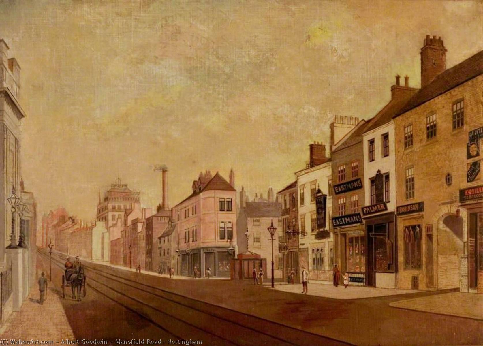 Wikioo.org - The Encyclopedia of Fine Arts - Painting, Artwork by Albert Goodwin - Mansfield Road, Nottingham