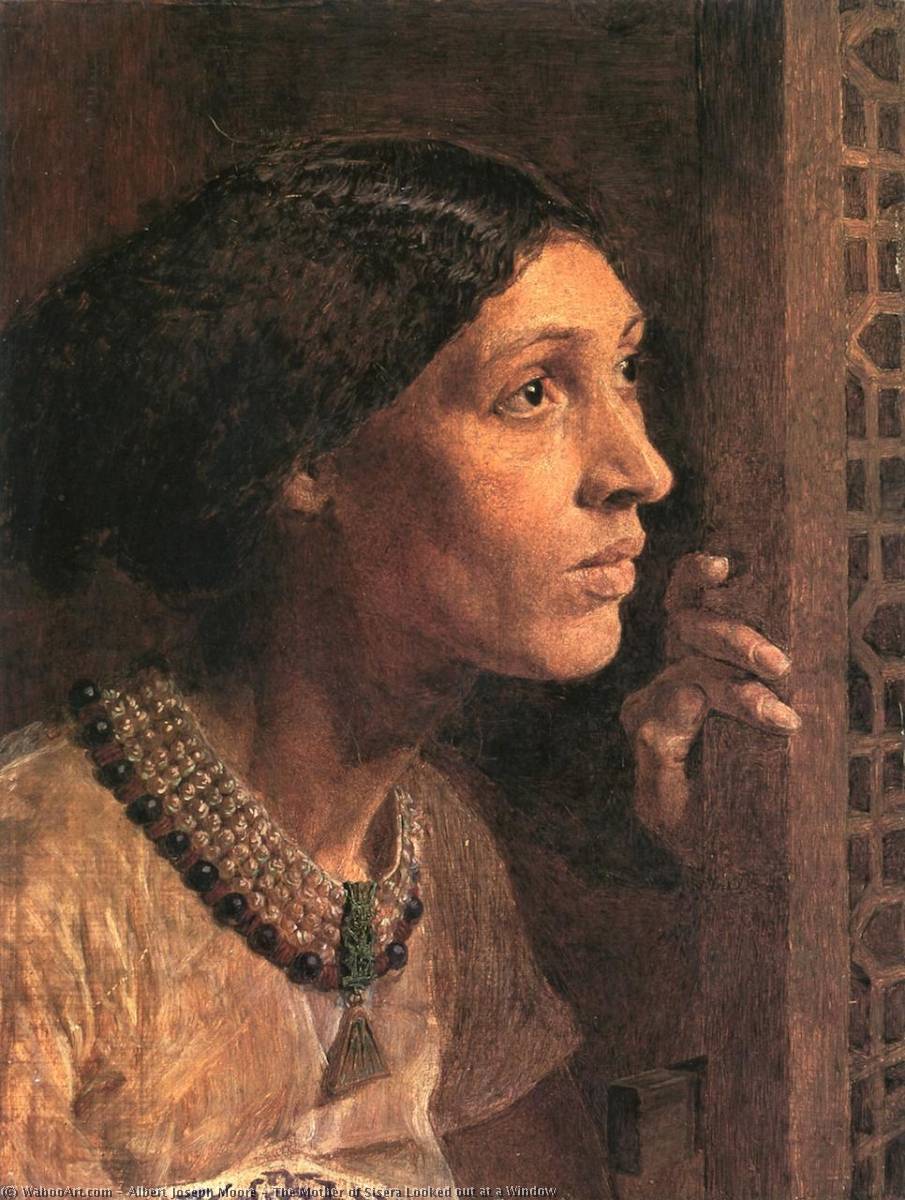 WikiOO.org – 美術百科全書 - 繪畫，作品 Albert Joseph Moore - 母亲 西西拉 看着 出 在 窗口
