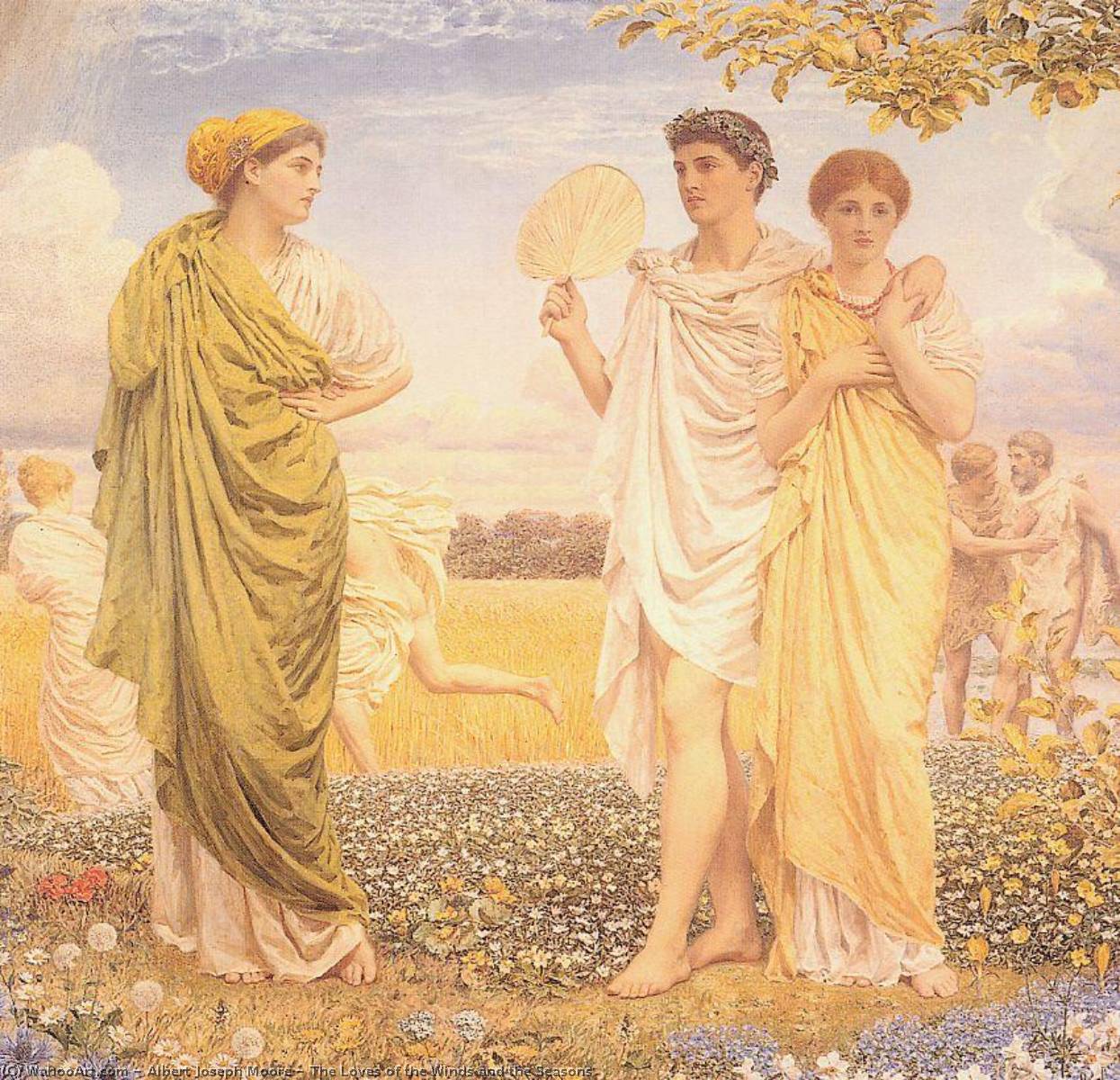 Wikioo.org - The Encyclopedia of Fine Arts - Painting, Artwork by Albert Joseph Moore - The Loves of the Winds and the Seasons