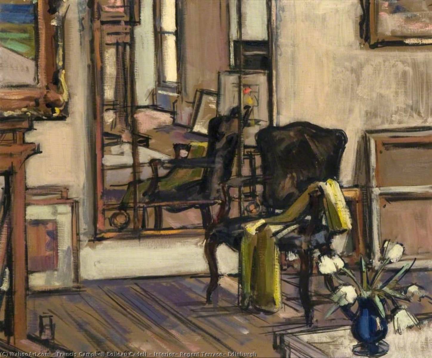 Wikioo.org - The Encyclopedia of Fine Arts - Painting, Artwork by Francis Campbell Boileau Cadell - Interior, Regent Terrace, Edinburgh