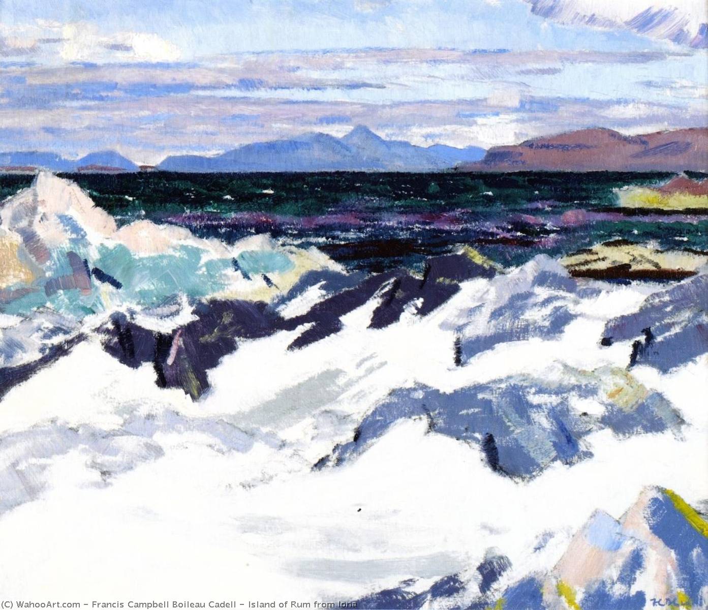 Wikioo.org - The Encyclopedia of Fine Arts - Painting, Artwork by Francis Campbell Boileau Cadell - Island of Rum from Iona