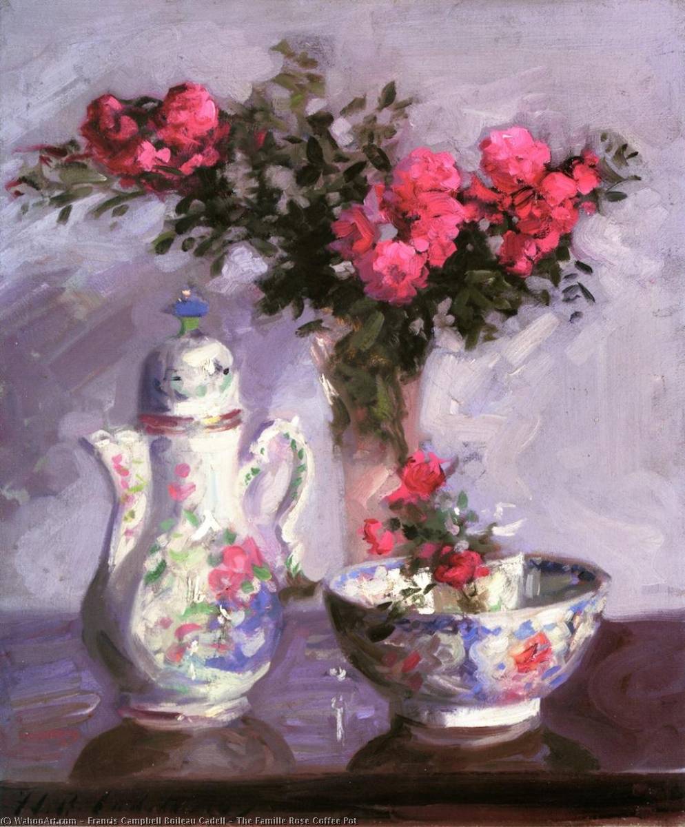 Wikioo.org - The Encyclopedia of Fine Arts - Painting, Artwork by Francis Campbell Boileau Cadell - The Famille Rose Coffee Pot
