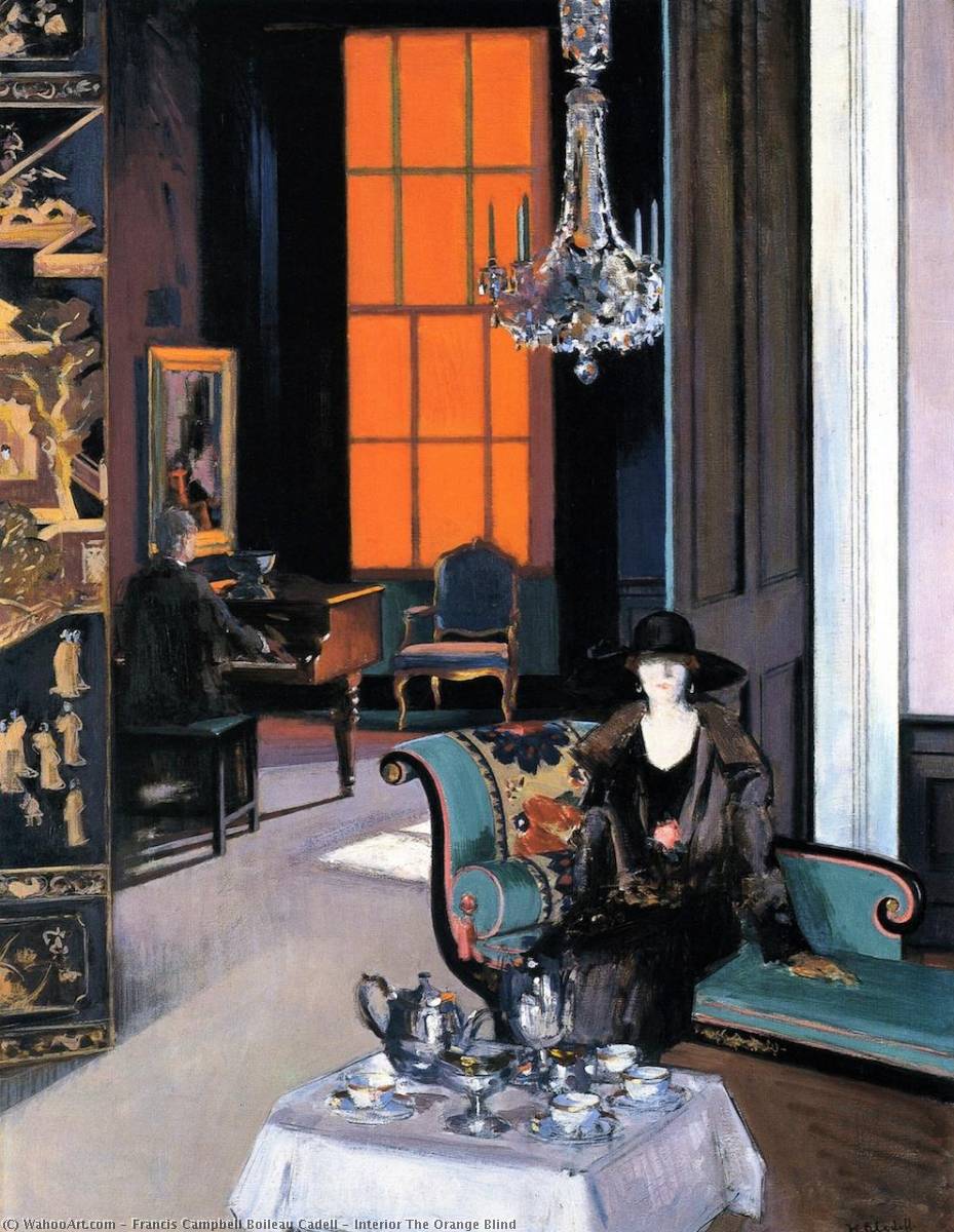 Wikioo.org - The Encyclopedia of Fine Arts - Painting, Artwork by Francis Campbell Boileau Cadell - Interior The Orange Blind