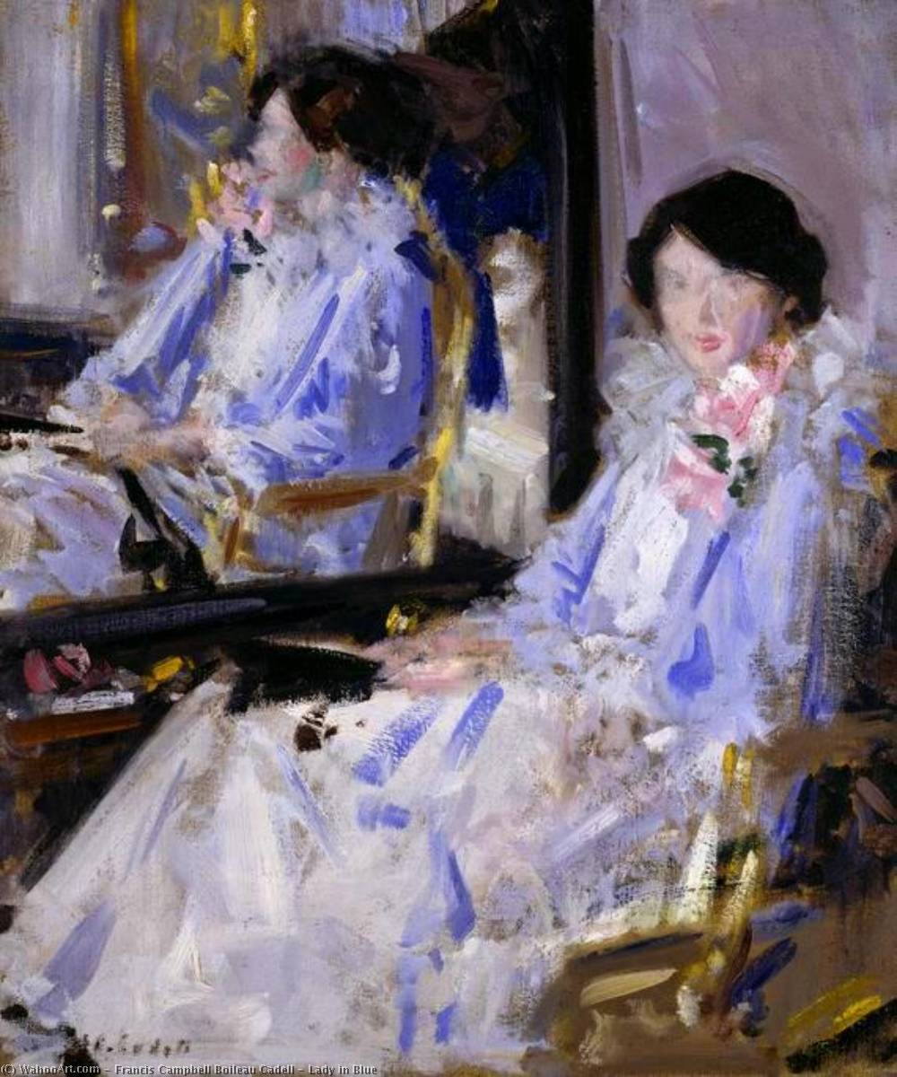 Wikioo.org - The Encyclopedia of Fine Arts - Painting, Artwork by Francis Campbell Boileau Cadell - Lady in Blue
