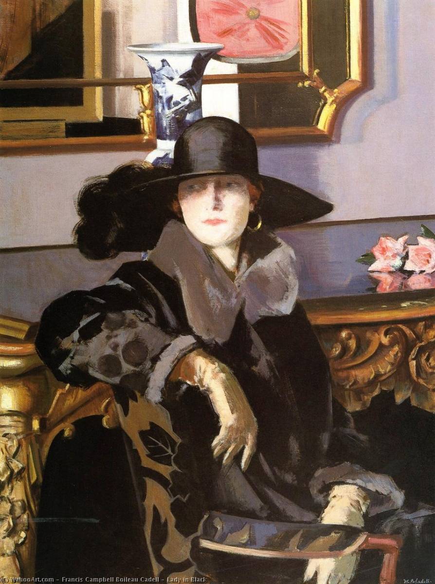 Wikioo.org - The Encyclopedia of Fine Arts - Painting, Artwork by Francis Campbell Boileau Cadell - Lady in Black