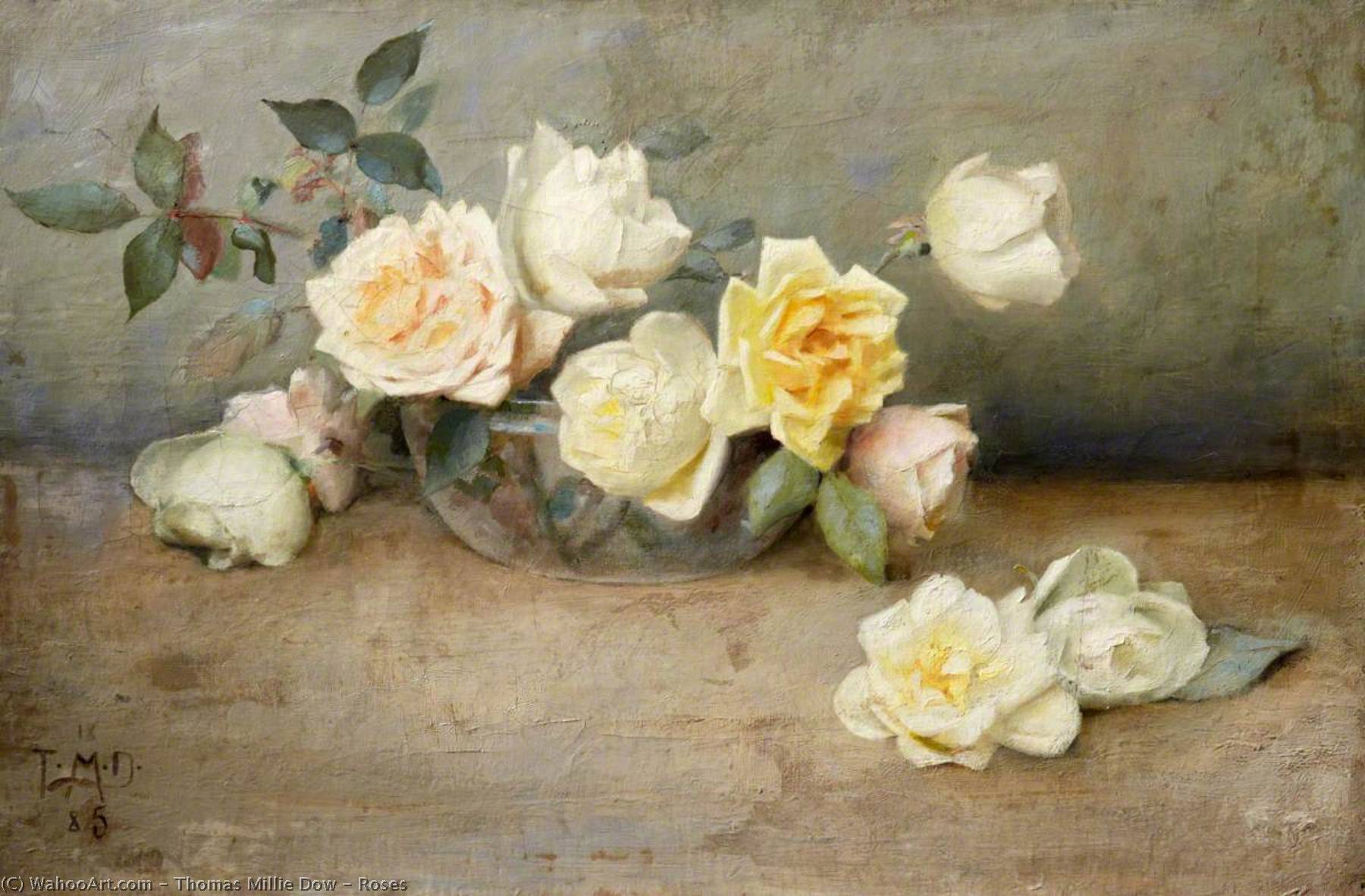 Wikioo.org - The Encyclopedia of Fine Arts - Painting, Artwork by Thomas Millie Dow - Roses