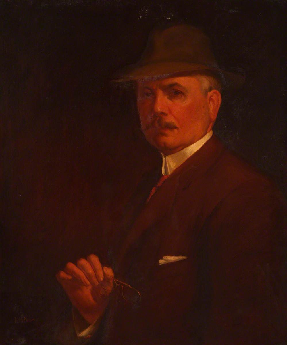 Wikioo.org - The Encyclopedia of Fine Arts - Painting, Artwork by James Ness - Self Portrait in a Trilby