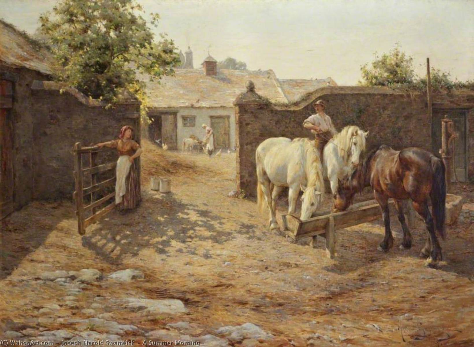Wikioo.org - The Encyclopedia of Fine Arts - Painting, Artwork by Joseph Harold Swanwick - A Summer Morning