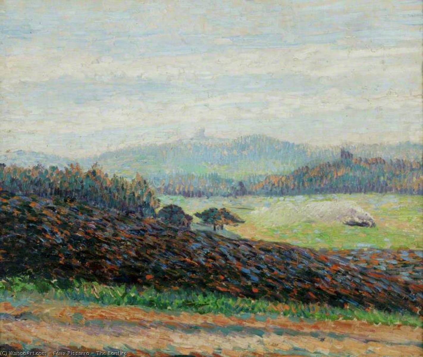 WikiOO.org - Encyclopedia of Fine Arts - Lukisan, Artwork Félix Pissarro - The Bonfire
