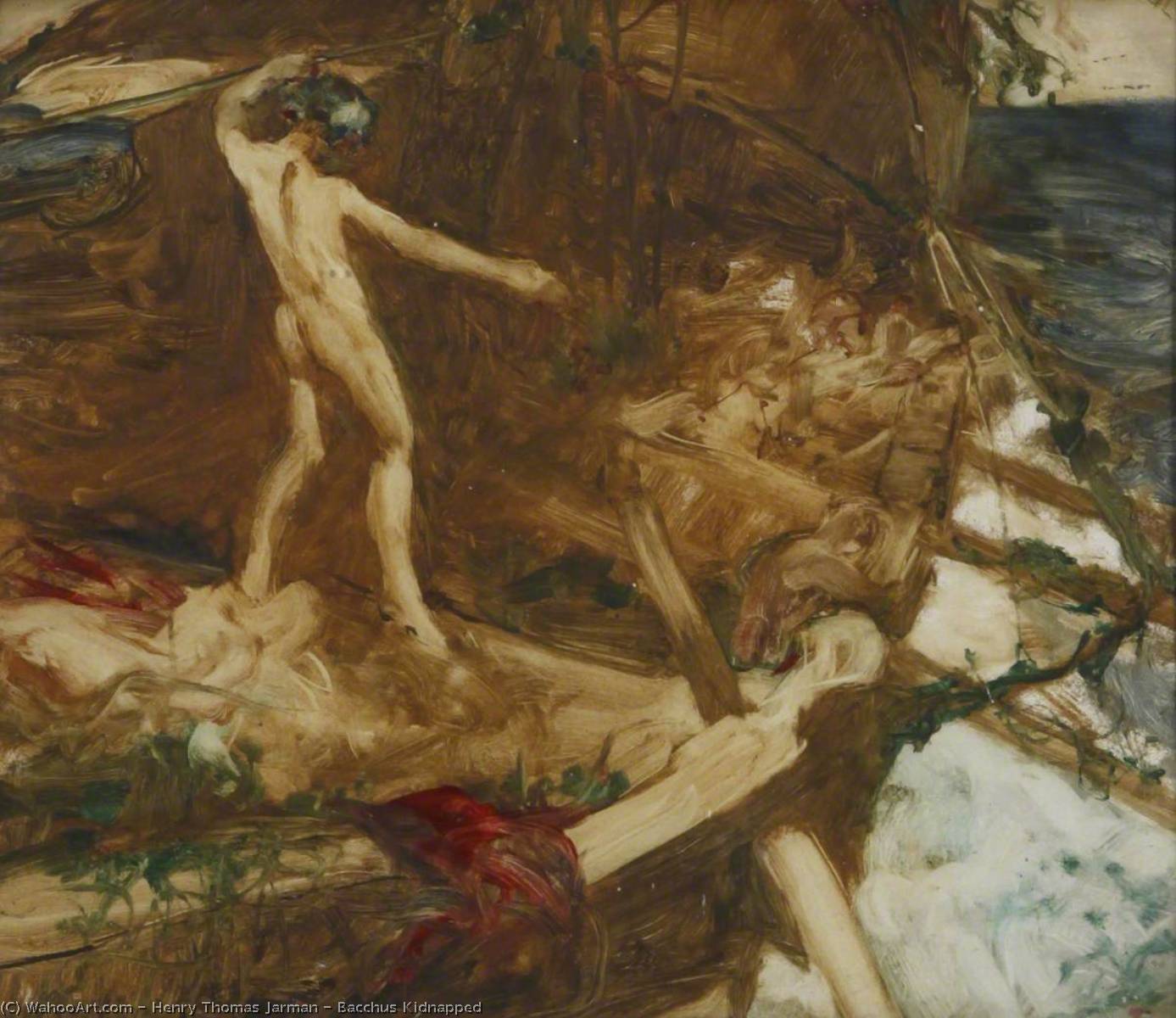 Wikioo.org - The Encyclopedia of Fine Arts - Painting, Artwork by Henry Thomas Jarman - Bacchus Kidnapped