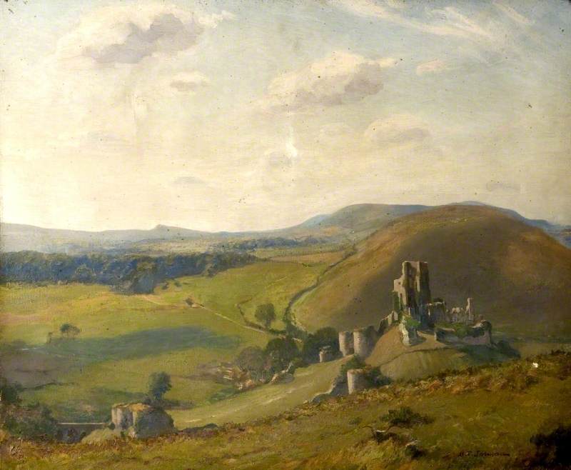 Wikioo.org - The Encyclopedia of Fine Arts - Painting, Artwork by Henry Thomas Jarman - Corfe Castle, Dorset