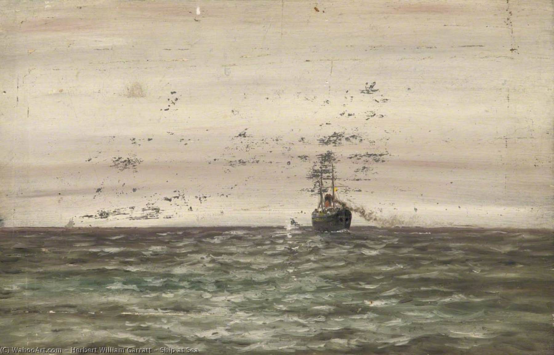 Wikioo.org - The Encyclopedia of Fine Arts - Painting, Artwork by Herbert William Garratt - Ship at Sea