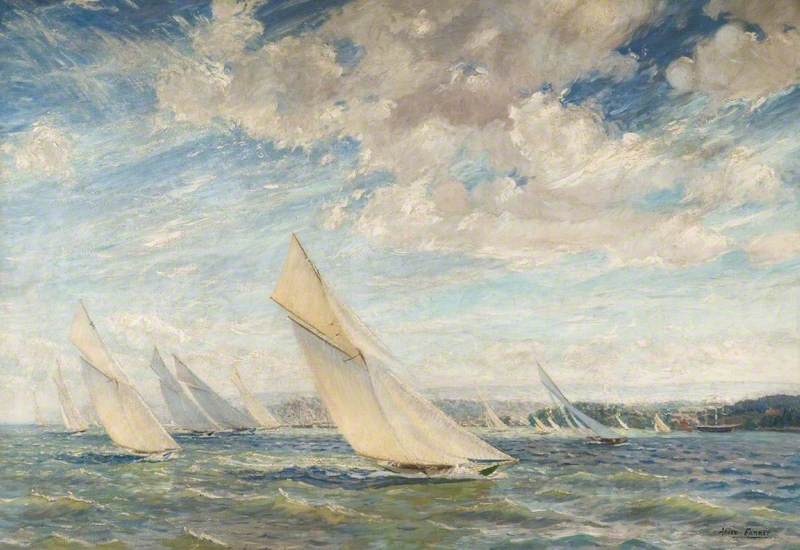 WikiOO.org - Енциклопедия за изящни изкуства - Живопис, Произведения на изкуството Alice Maud Fanner - Yacht Racing in the Solent