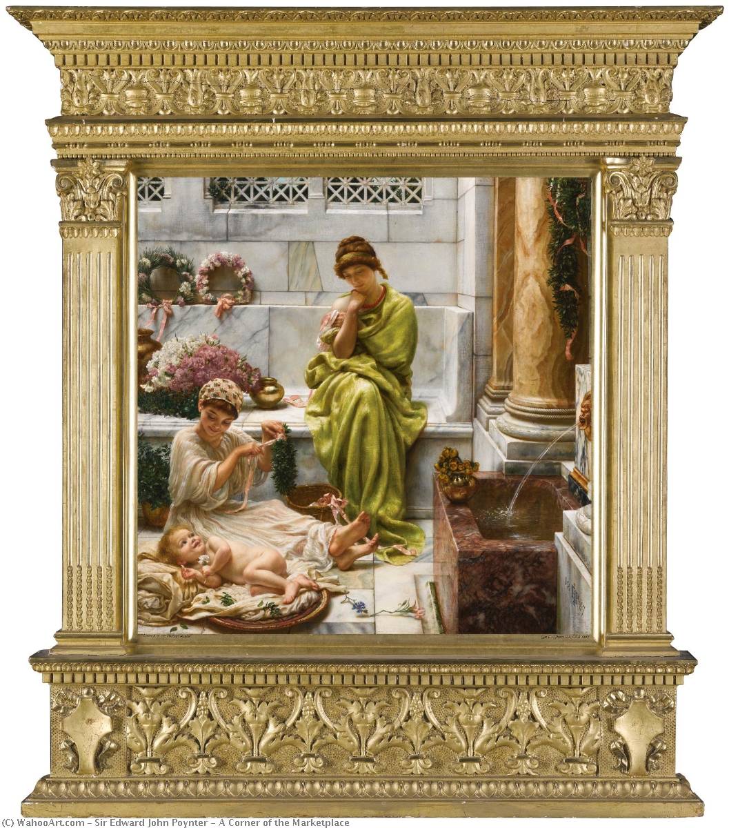 WikiOO.org - Encyclopedia of Fine Arts - Lukisan, Artwork Edward John Poynter - A Corner of the Marketplace