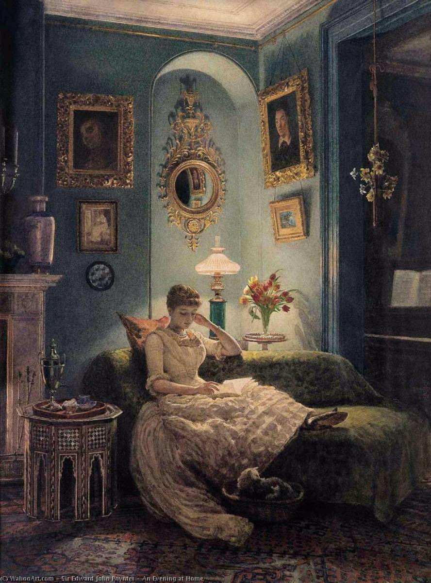 Wikioo.org - The Encyclopedia of Fine Arts - Painting, Artwork by Edward John Poynter - An Evening at Home