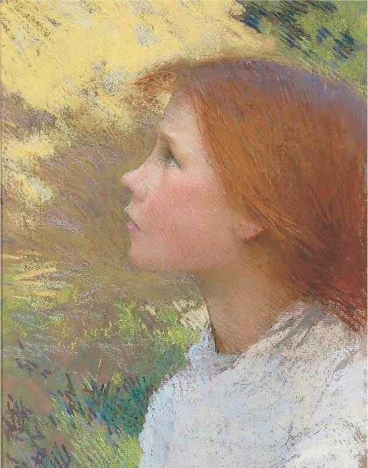 Wikioo.org – L'Encyclopédie des Beaux Arts - Peinture, Oeuvre de George Clausen - chef d'un jeune fille
