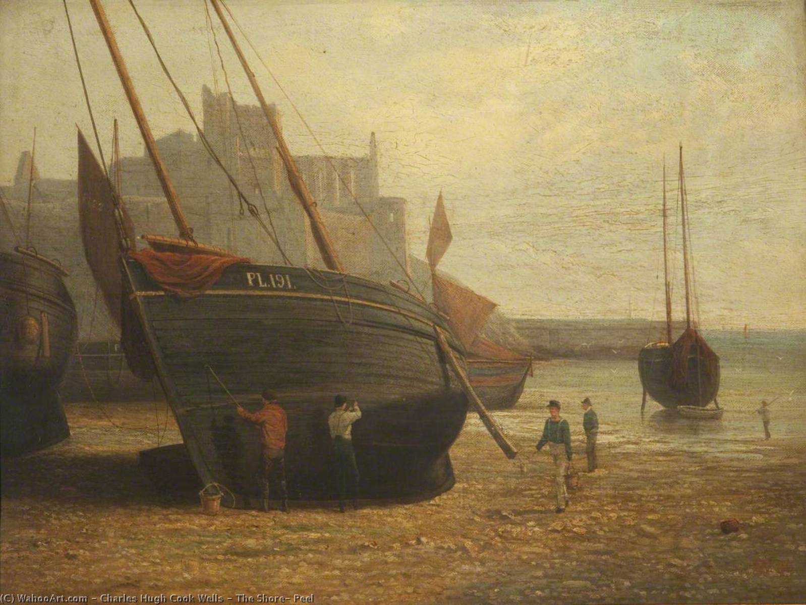 Wikioo.org - The Encyclopedia of Fine Arts - Painting, Artwork by Charles Hugh Cook Wells - The Shore, Peel