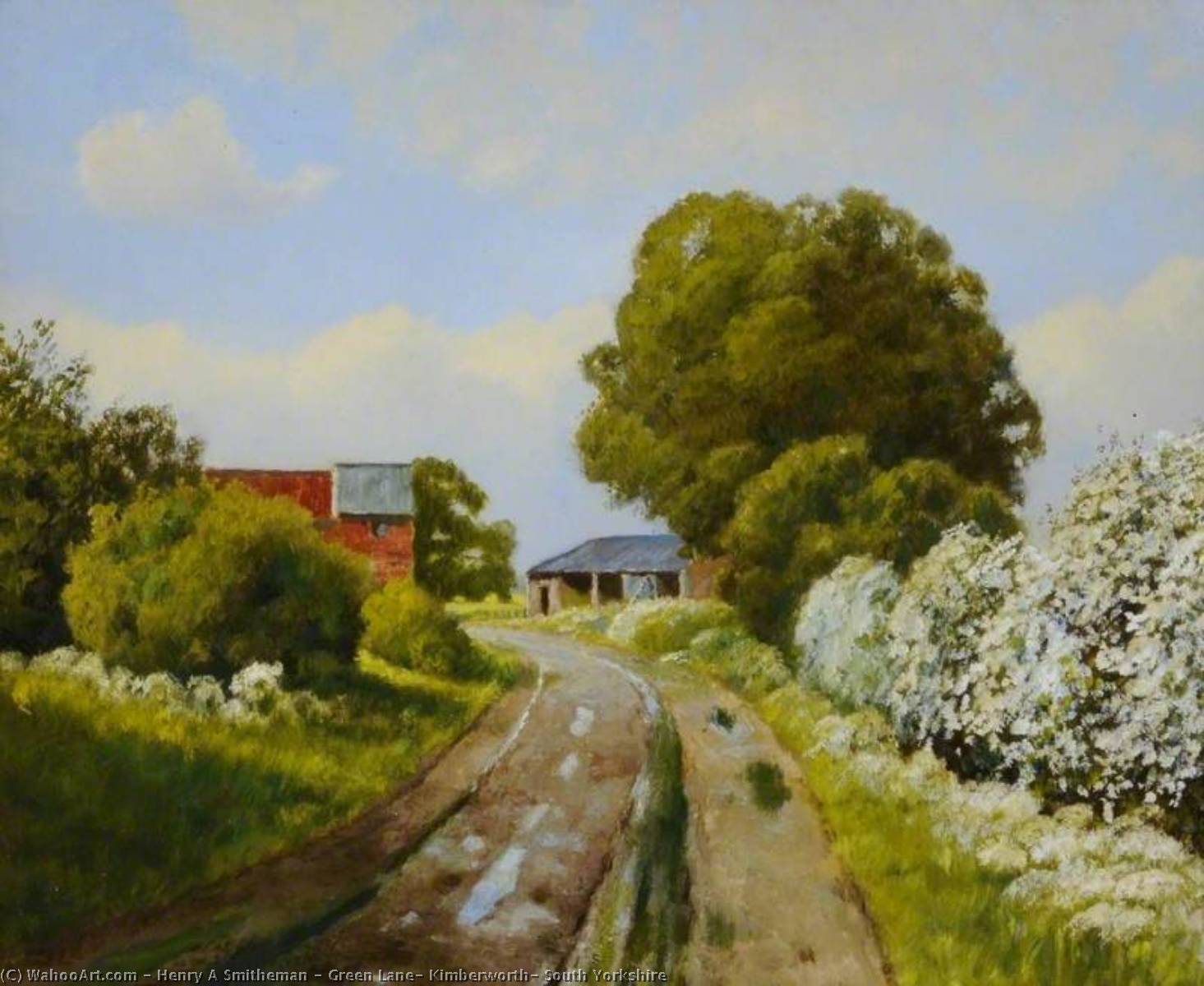 Wikioo.org - The Encyclopedia of Fine Arts - Painting, Artwork by Henry A Smitheman - Green Lane, Kimberworth, South Yorkshire
