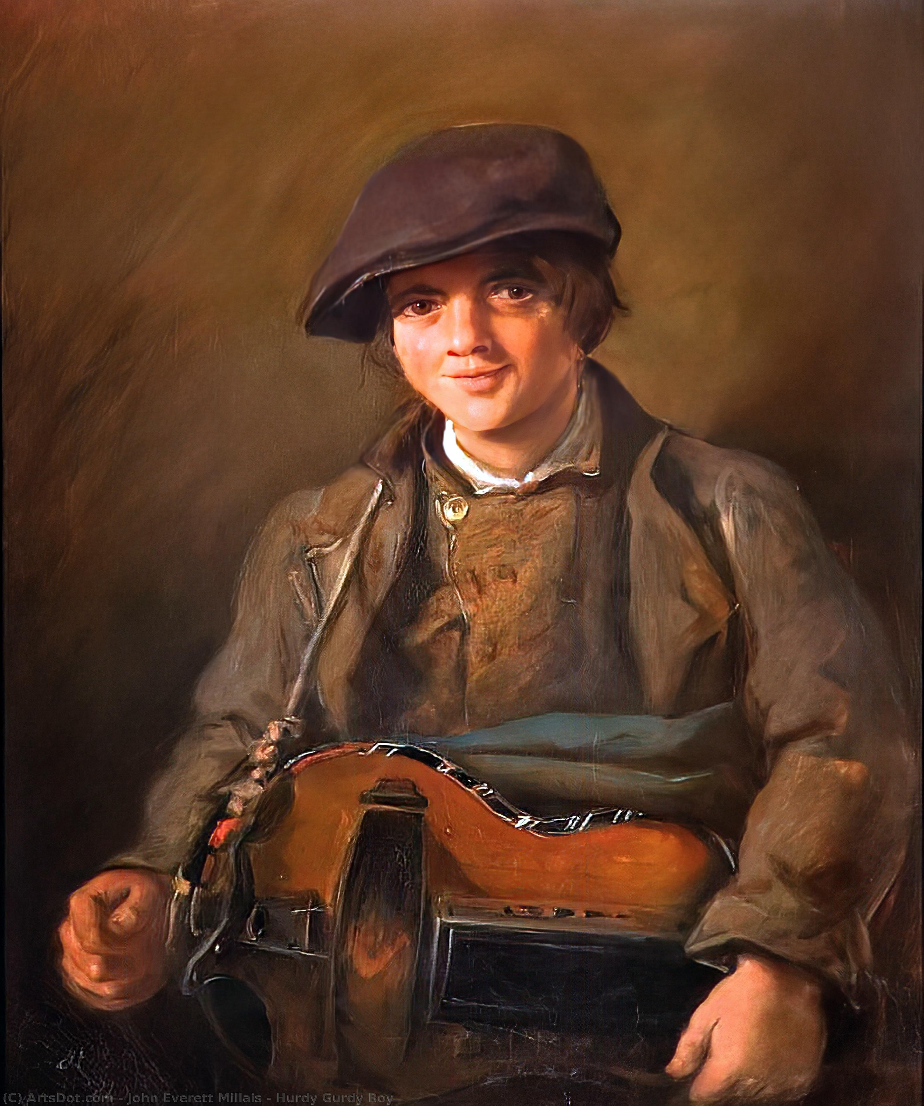 Wikioo.org - The Encyclopedia of Fine Arts - Painting, Artwork by John Everett Millais - Hurdy Gurdy Boy