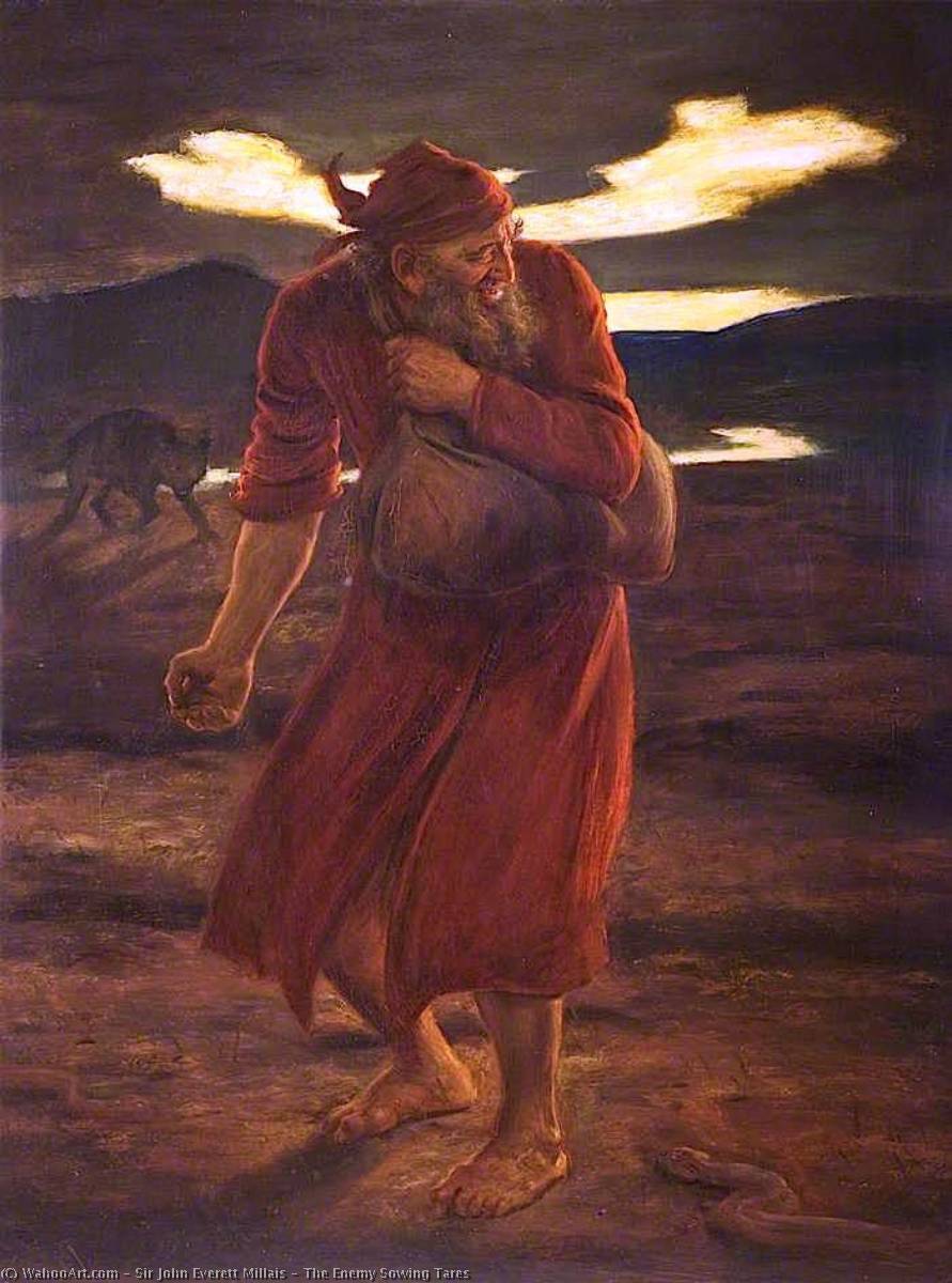 Wikioo.org - The Encyclopedia of Fine Arts - Painting, Artwork by John Everett Millais - The Enemy Sowing Tares
