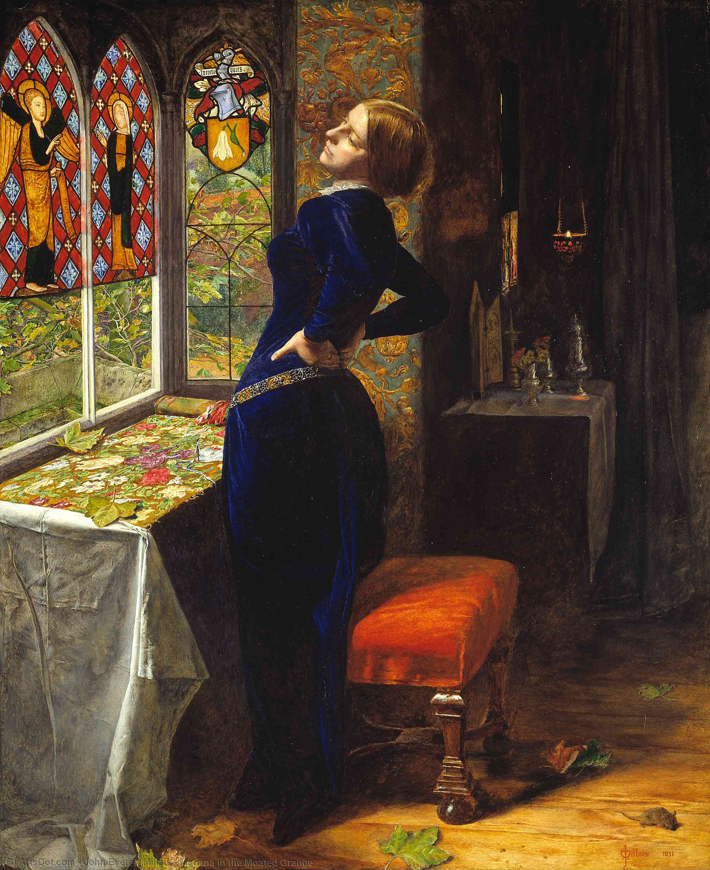 Wikioo.org - The Encyclopedia of Fine Arts - Painting, Artwork by John Everett Millais - Mariana in the Moated Grange