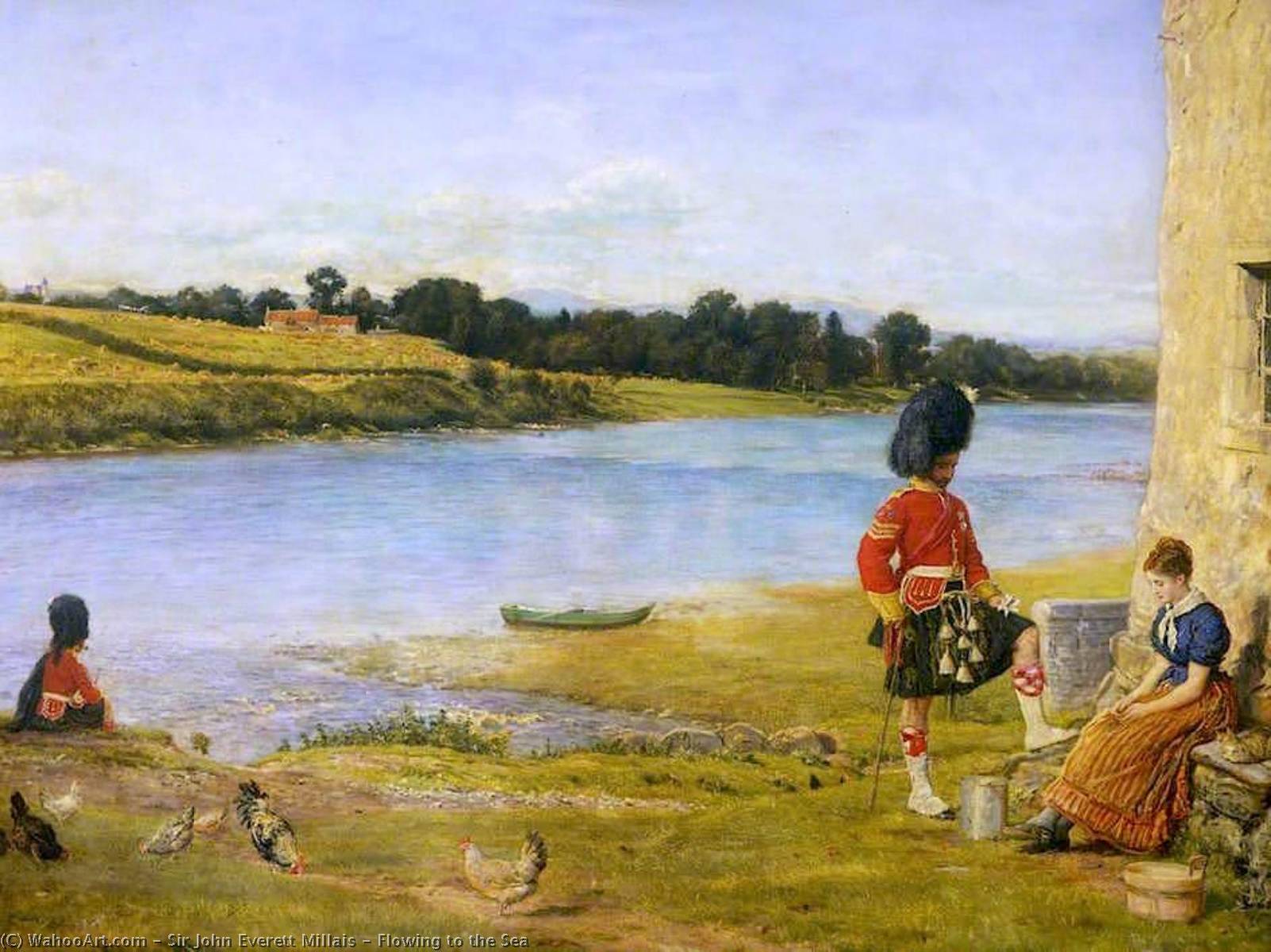 WikiOO.org - Encyclopedia of Fine Arts - Lukisan, Artwork John Everett Millais - Flowing to the Sea