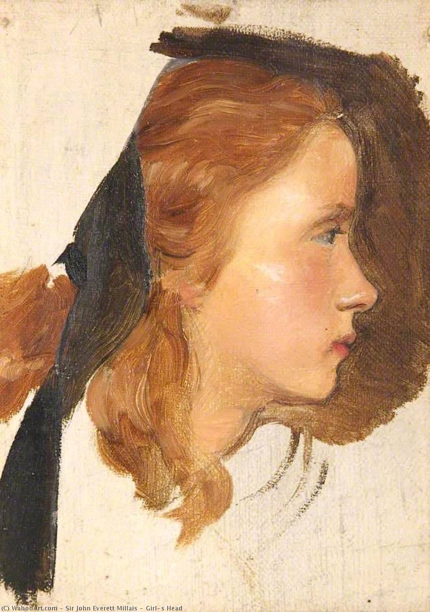 Wikioo.org - The Encyclopedia of Fine Arts - Painting, Artwork by John Everett Millais - Girl's Head