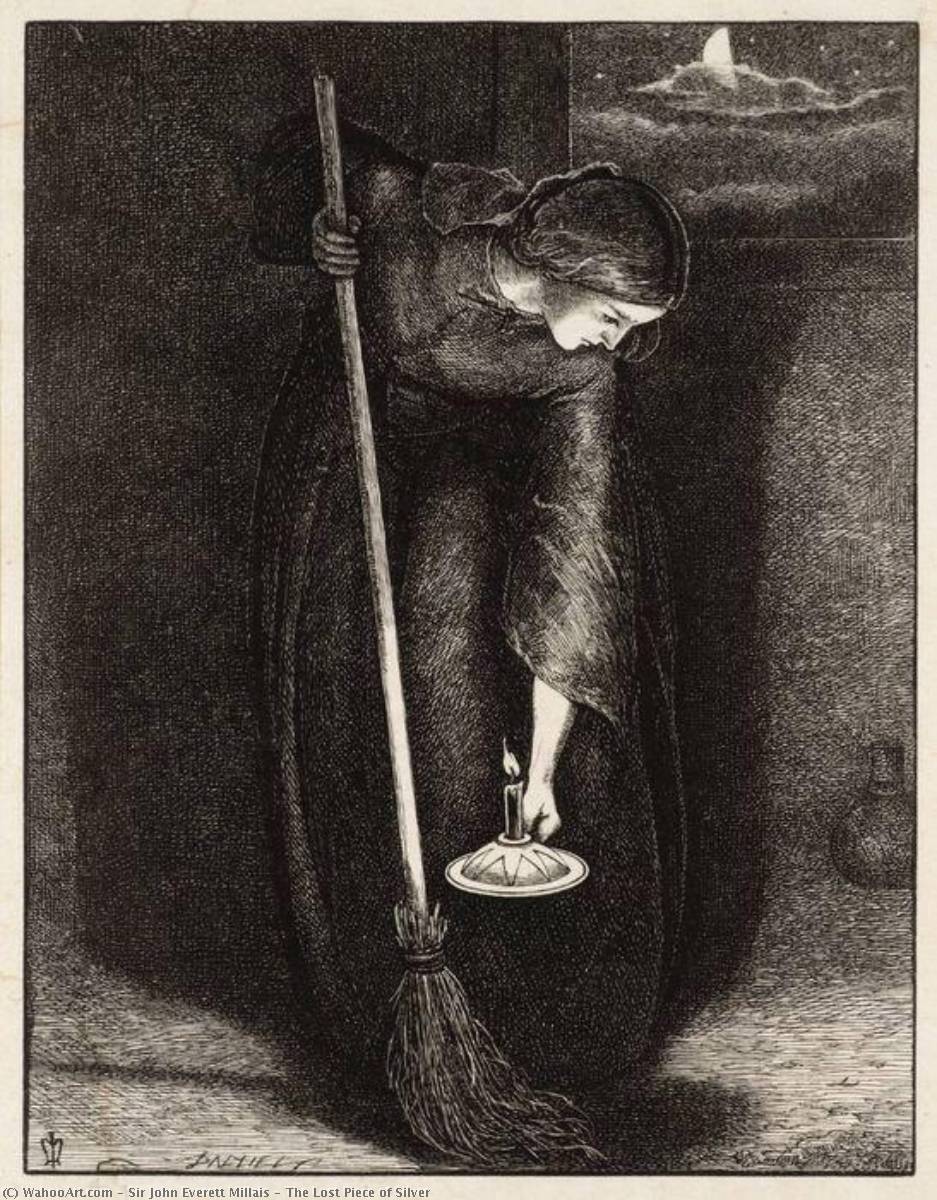 WikiOO.org - Enciklopedija likovnih umjetnosti - Slikarstvo, umjetnička djela John Everett Millais - The Lost Piece of Silver