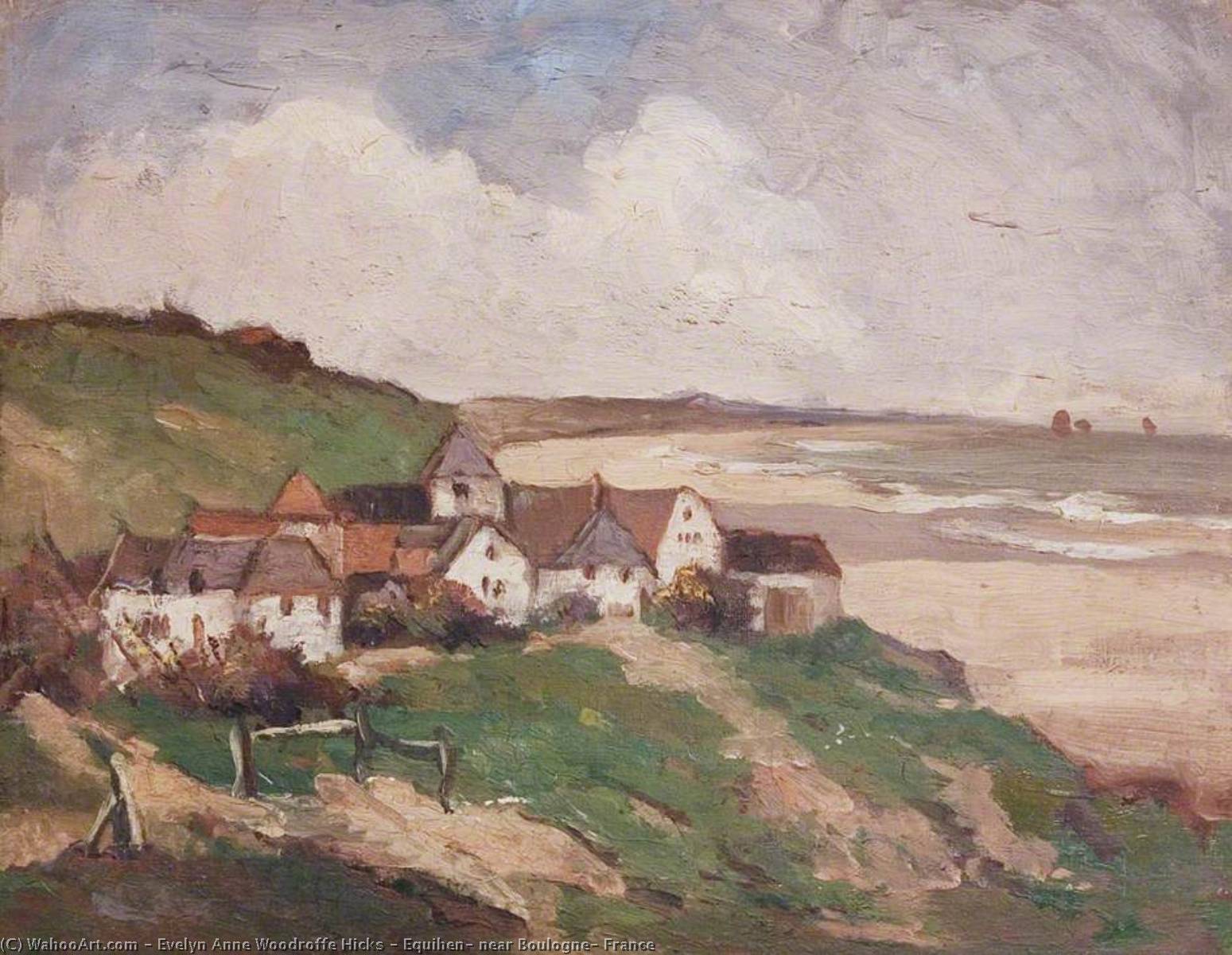 Wikioo.org - The Encyclopedia of Fine Arts - Painting, Artwork by Evelyn Anne Woodroffe Hicks - Equihen, near Boulogne, France