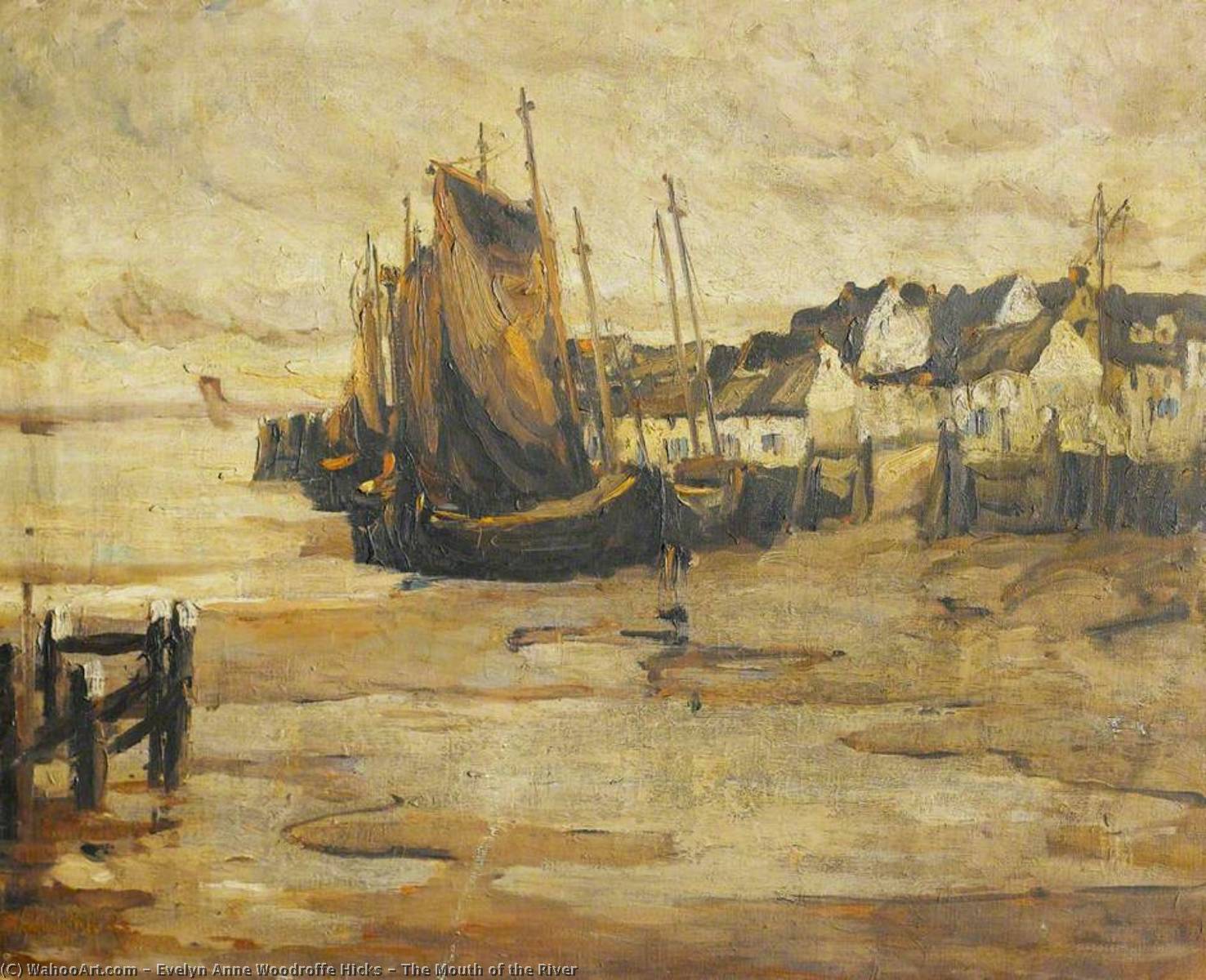 Wikioo.org - The Encyclopedia of Fine Arts - Painting, Artwork by Evelyn Anne Woodroffe Hicks - The Mouth of the River