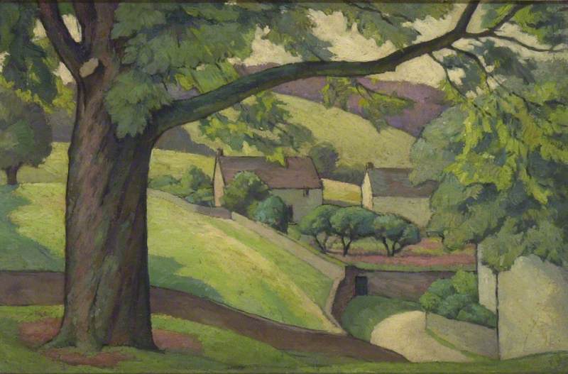 Wikioo.org - The Encyclopedia of Fine Arts - Painting, Artwork by Hubert Lindsay Wellington - Overhanging Tree, Frampton Mansell