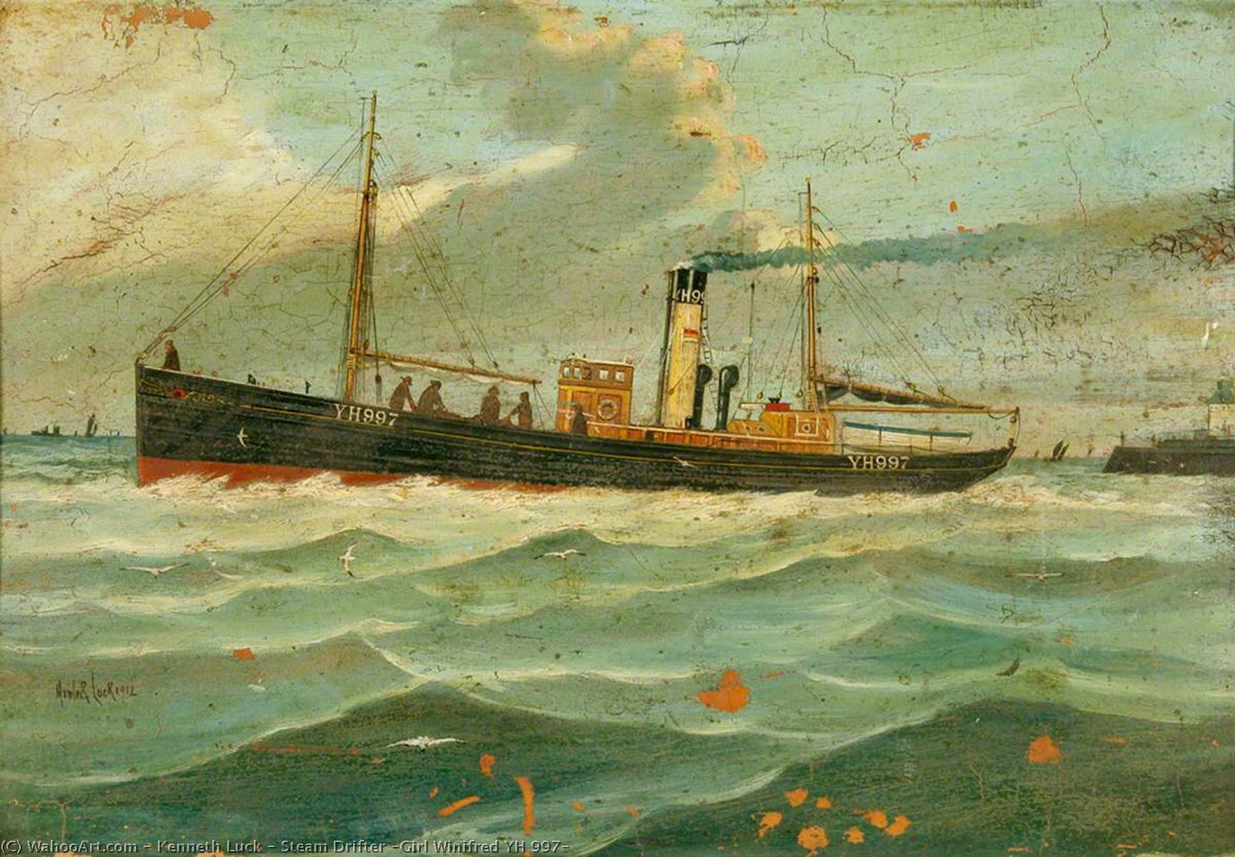 Wikioo.org - The Encyclopedia of Fine Arts - Painting, Artwork by Kenneth Luck - Steam Drifter 'Girl Winifred YH 997'