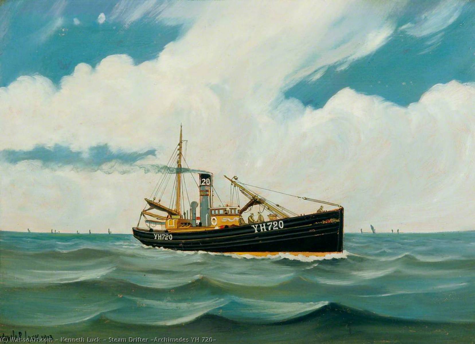 Wikioo.org - The Encyclopedia of Fine Arts - Painting, Artwork by Kenneth Luck - Steam Drifter 'Archimedes YH 720'
