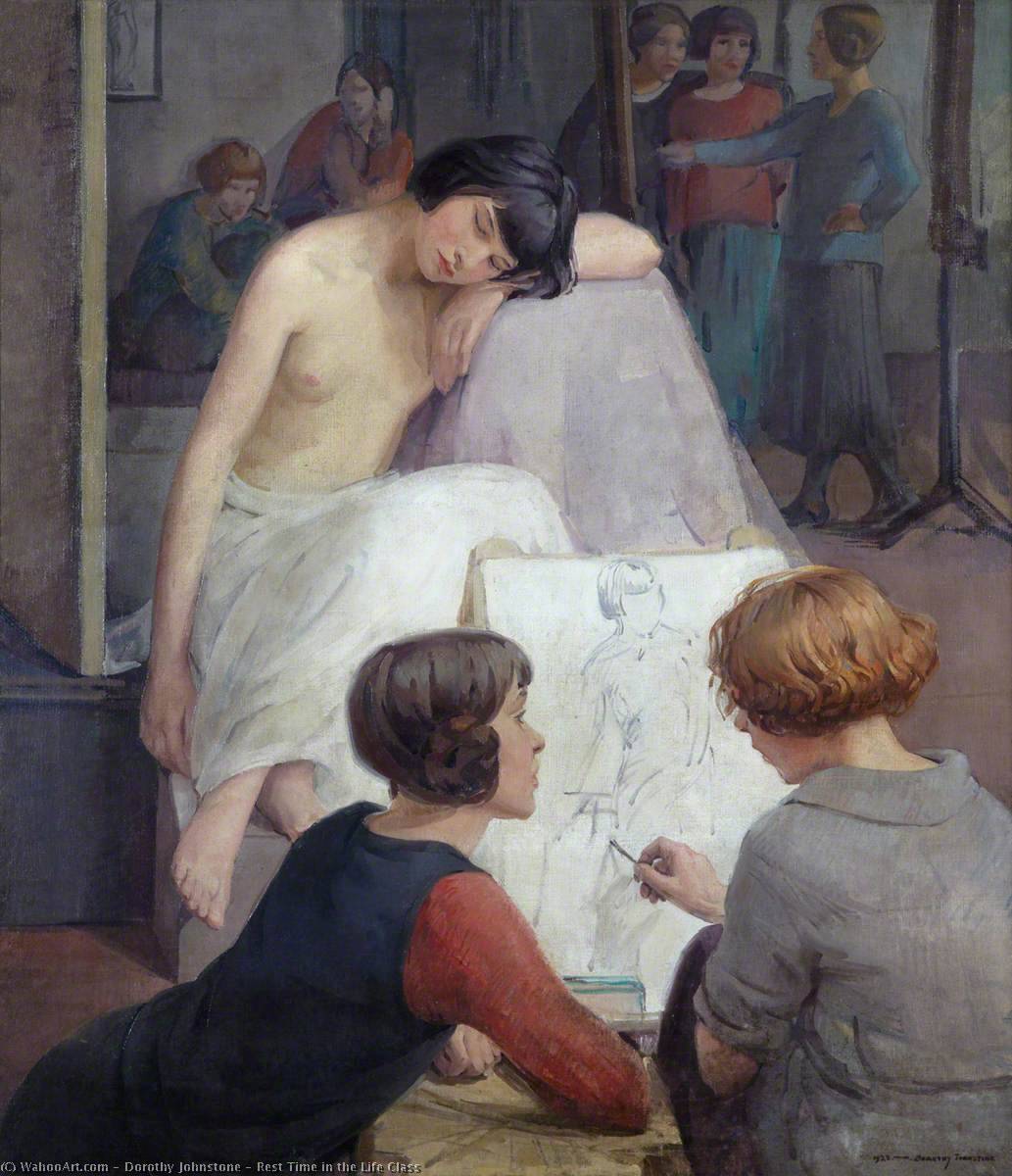 Wikioo.org - The Encyclopedia of Fine Arts - Painting, Artwork by Dorothy Johnstone - Rest Time in the Life Class