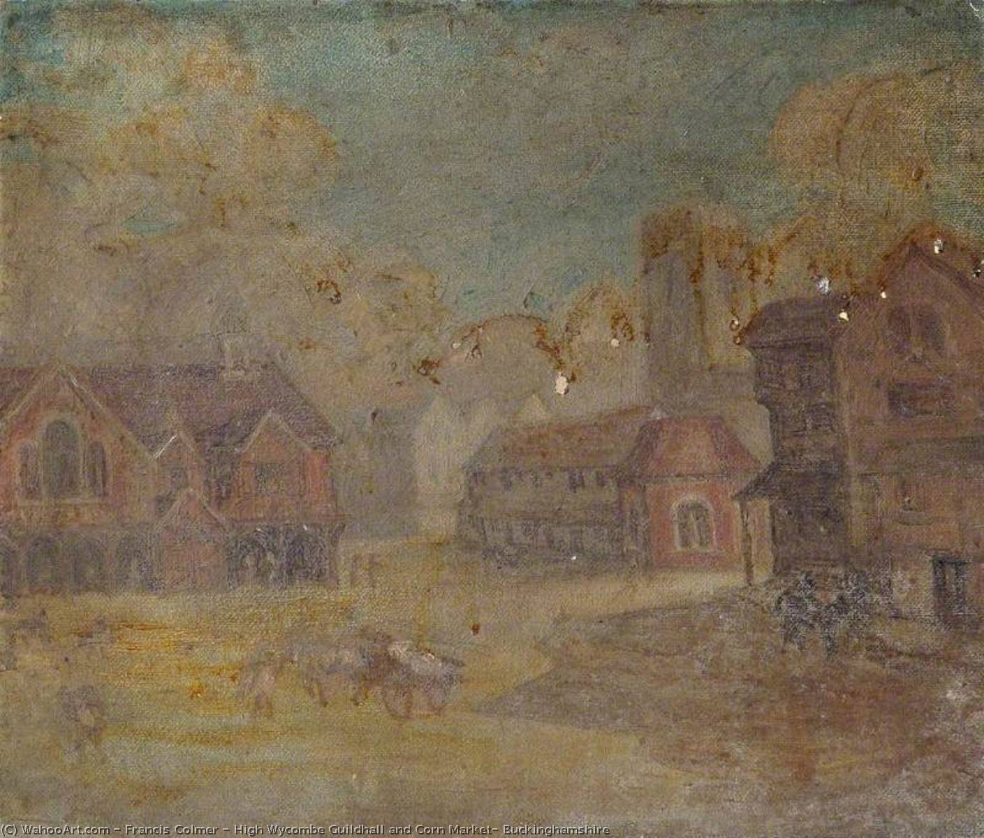 Wikioo.org - The Encyclopedia of Fine Arts - Painting, Artwork by Francis Colmer - High Wycombe Guildhall and Corn Market, Buckinghamshire