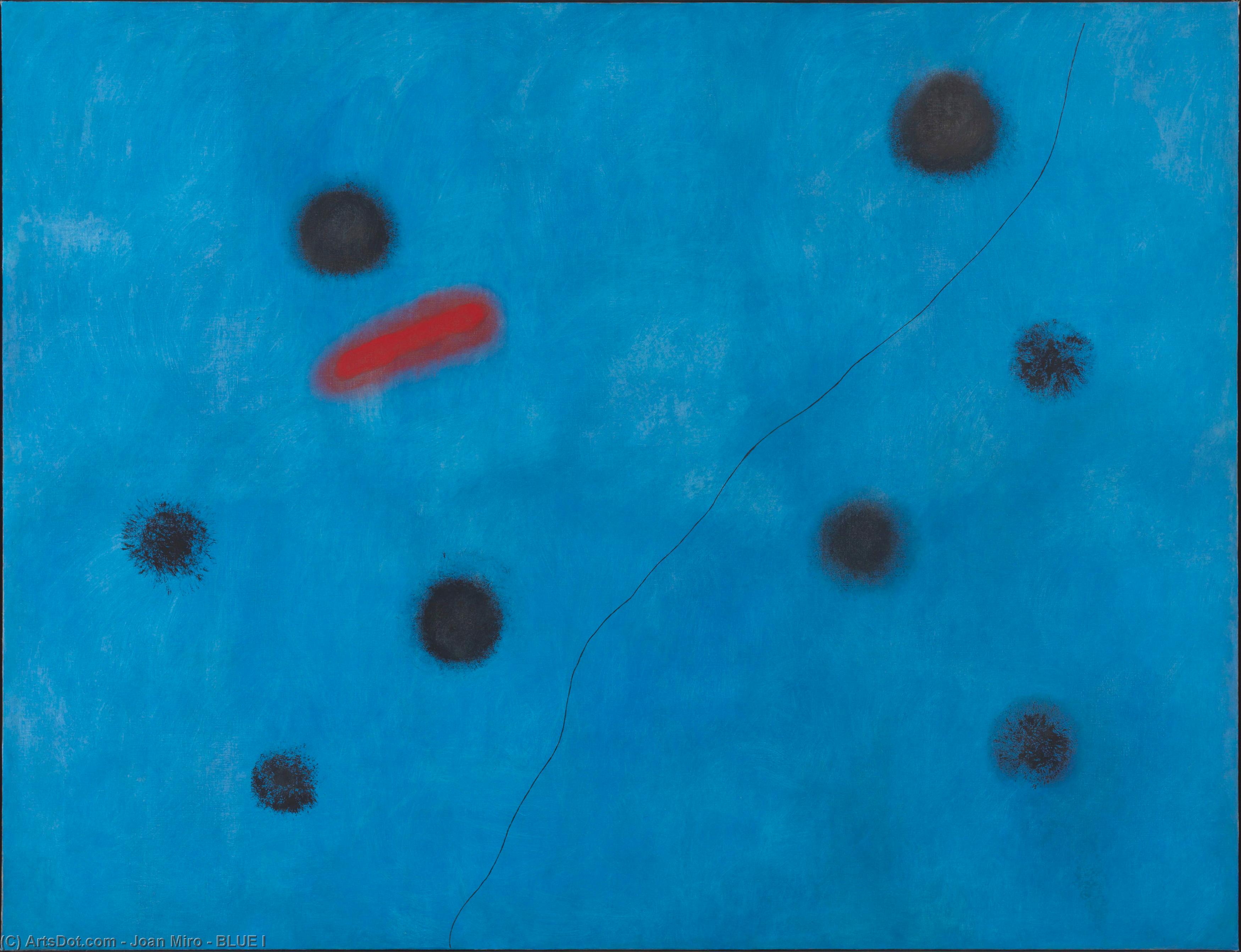 Wikoo.org - موسوعة الفنون الجميلة - اللوحة، العمل الفني Joan Miro - BLUE I