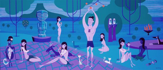Wikioo.org - The Encyclopedia of Fine Arts - Painting, Artwork by Josh Agle (Shag) - where do we come from